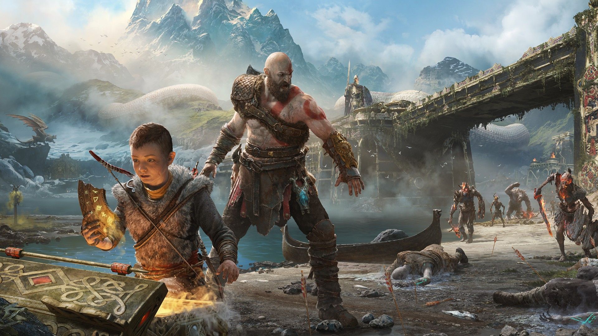 Kratos and Atreus in God of War Wallpaper