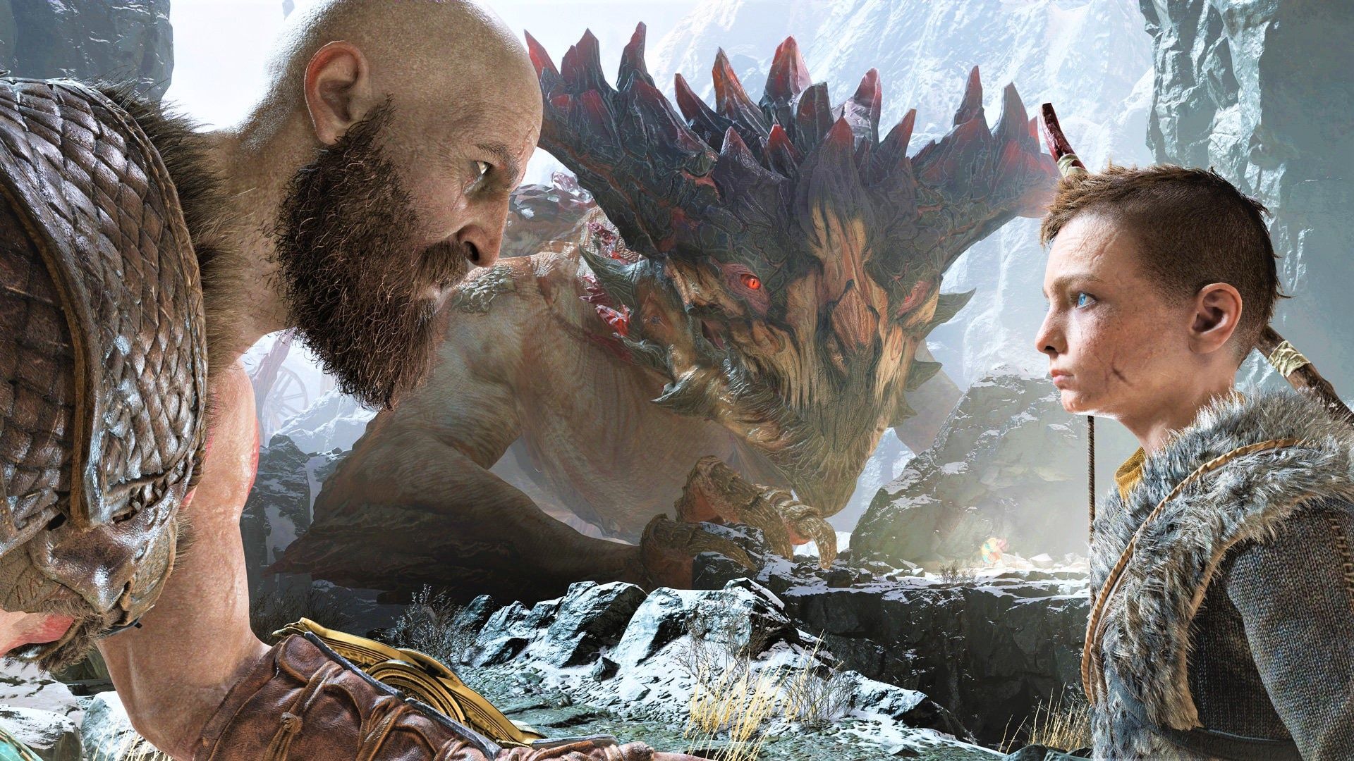 Kratos Atreus in God of War 1 Wallpaper