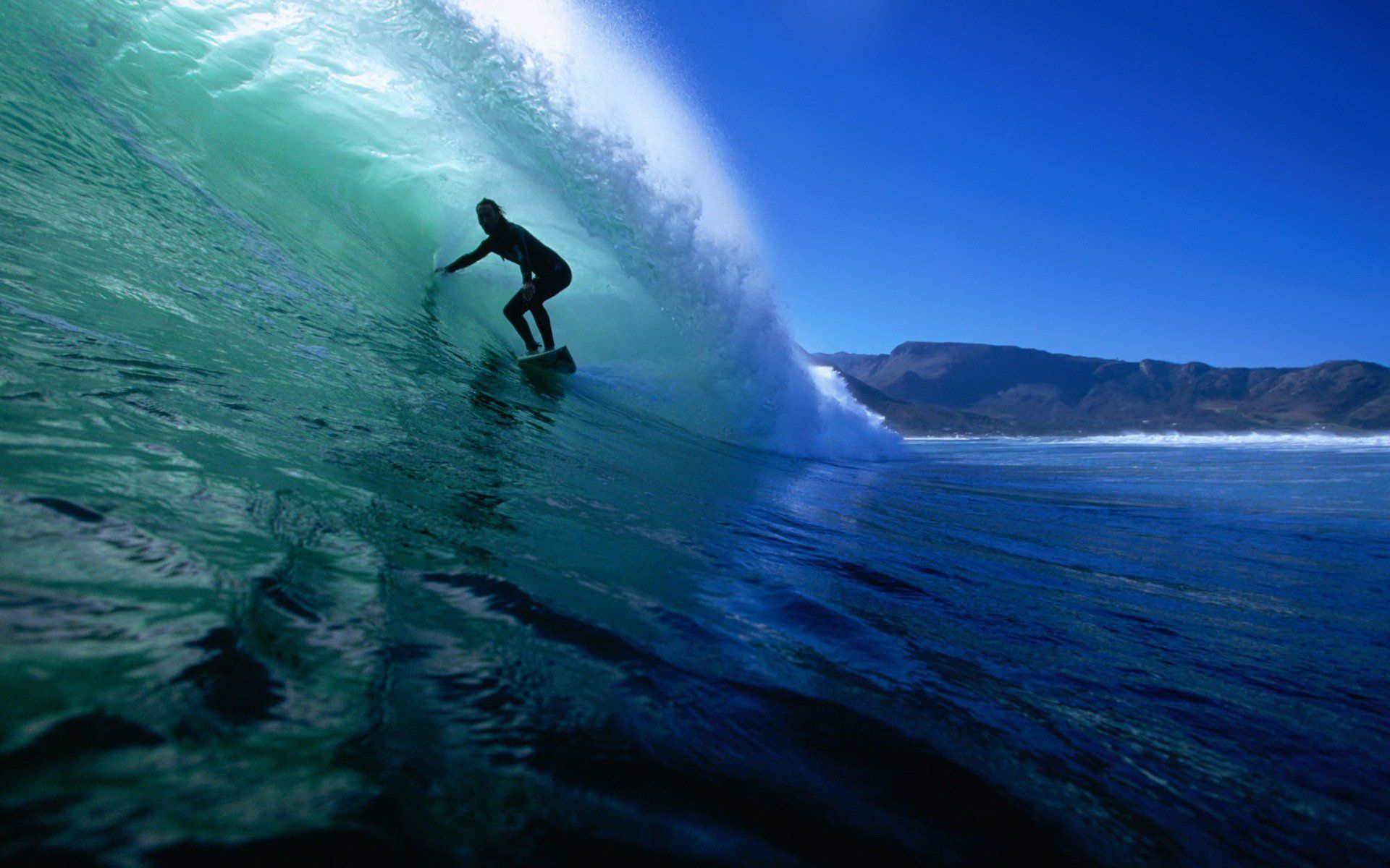 wave the ocean athlete snowboard surfer water sea mountains the sky nature blue squirt people surfing HD wallpaper