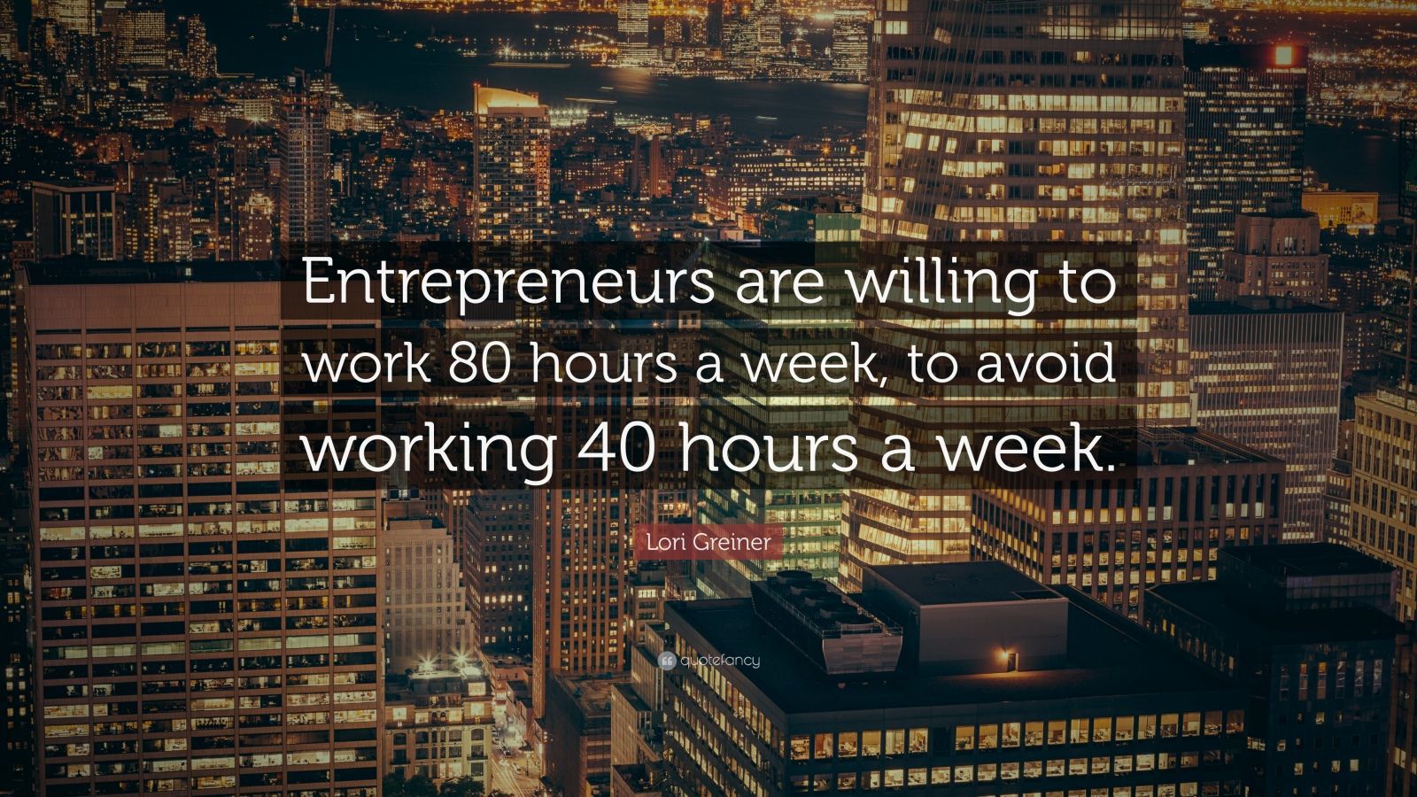 Lori Greiner Quote: “Entrepreneurs are willing to work 80 hours a week, to avoid working 40 hours a week.” (19 wallpaper)