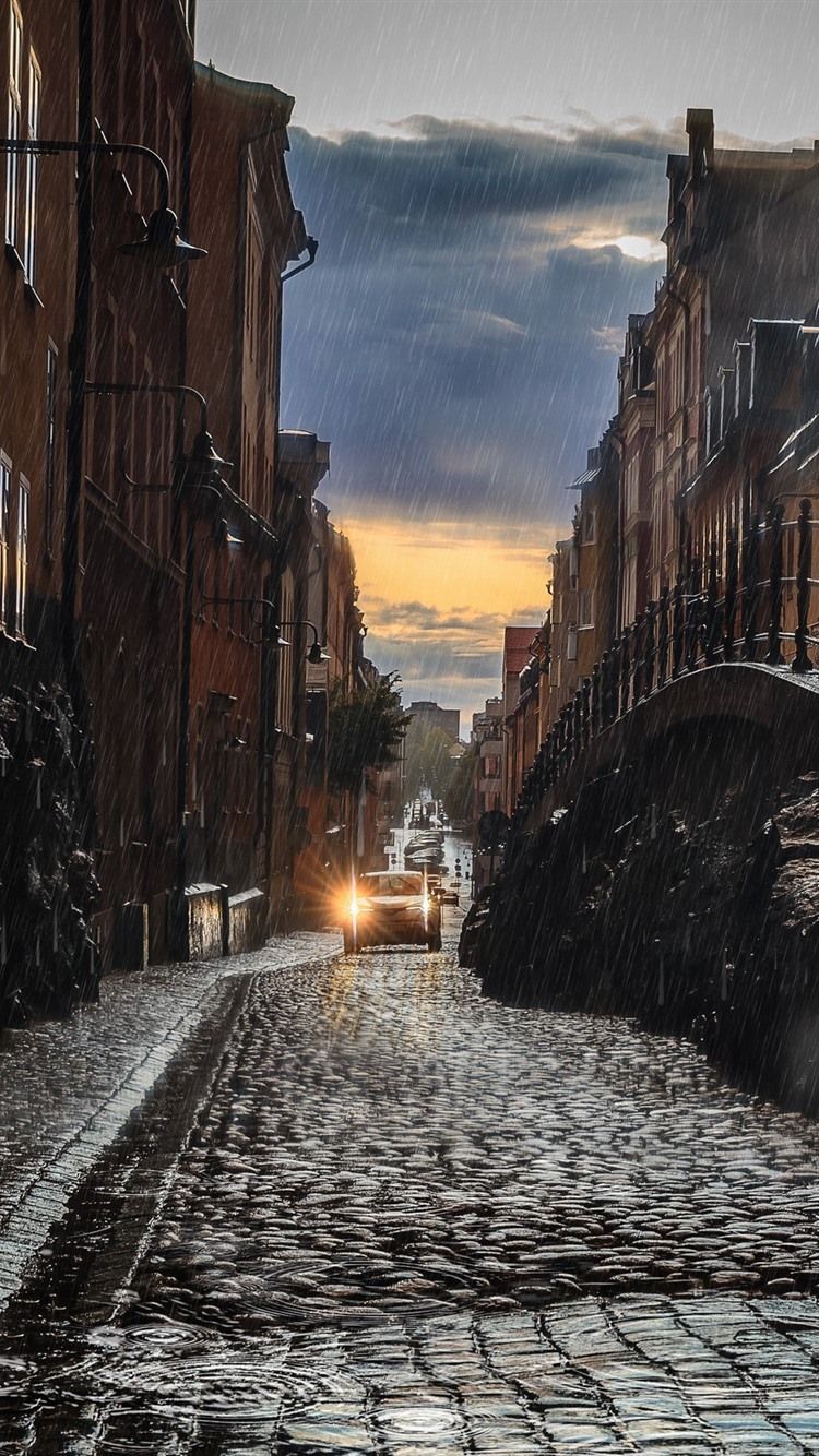 Wallpaper City, rain, road, buildings 2560x1600 HD Picture, Image