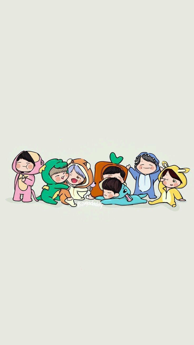 BTS #RM #JIN #SUGA #JHOPE #JIMIN #TAEHYUNG #JUNGKOOK. Ilustrasi karakter, Ilustrasi, Animasi