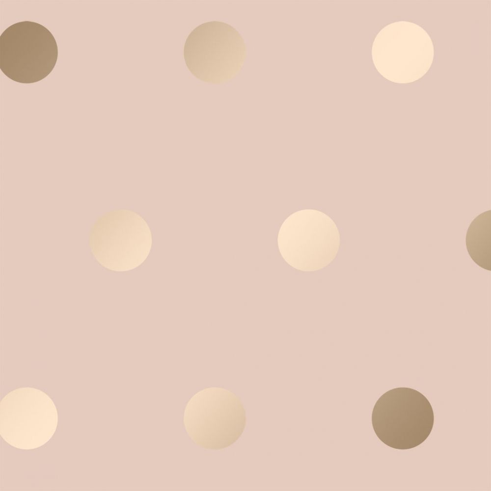 Polka Dots Wallpaper Pink, Gold from I Love Wallpaper UK