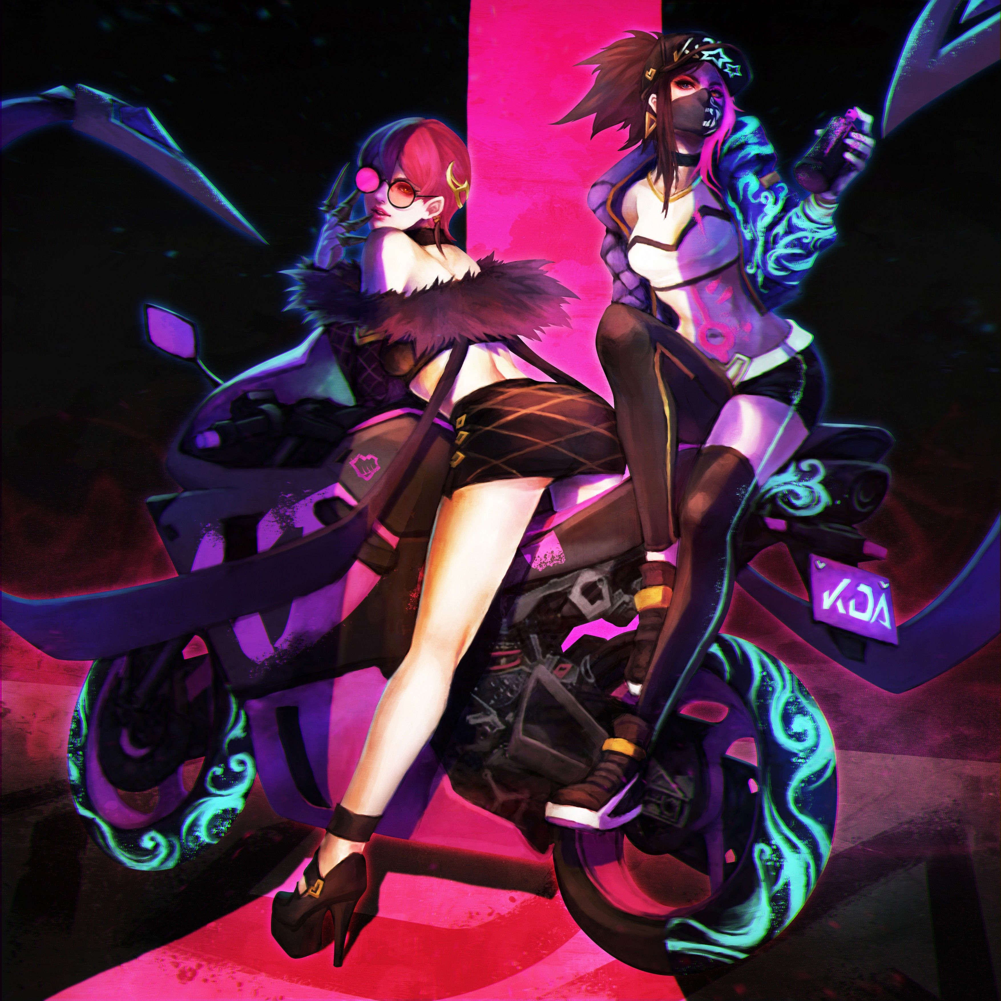 K DA Evelynn & Akali. Wallpaper & Fan Arts. League Of Legends