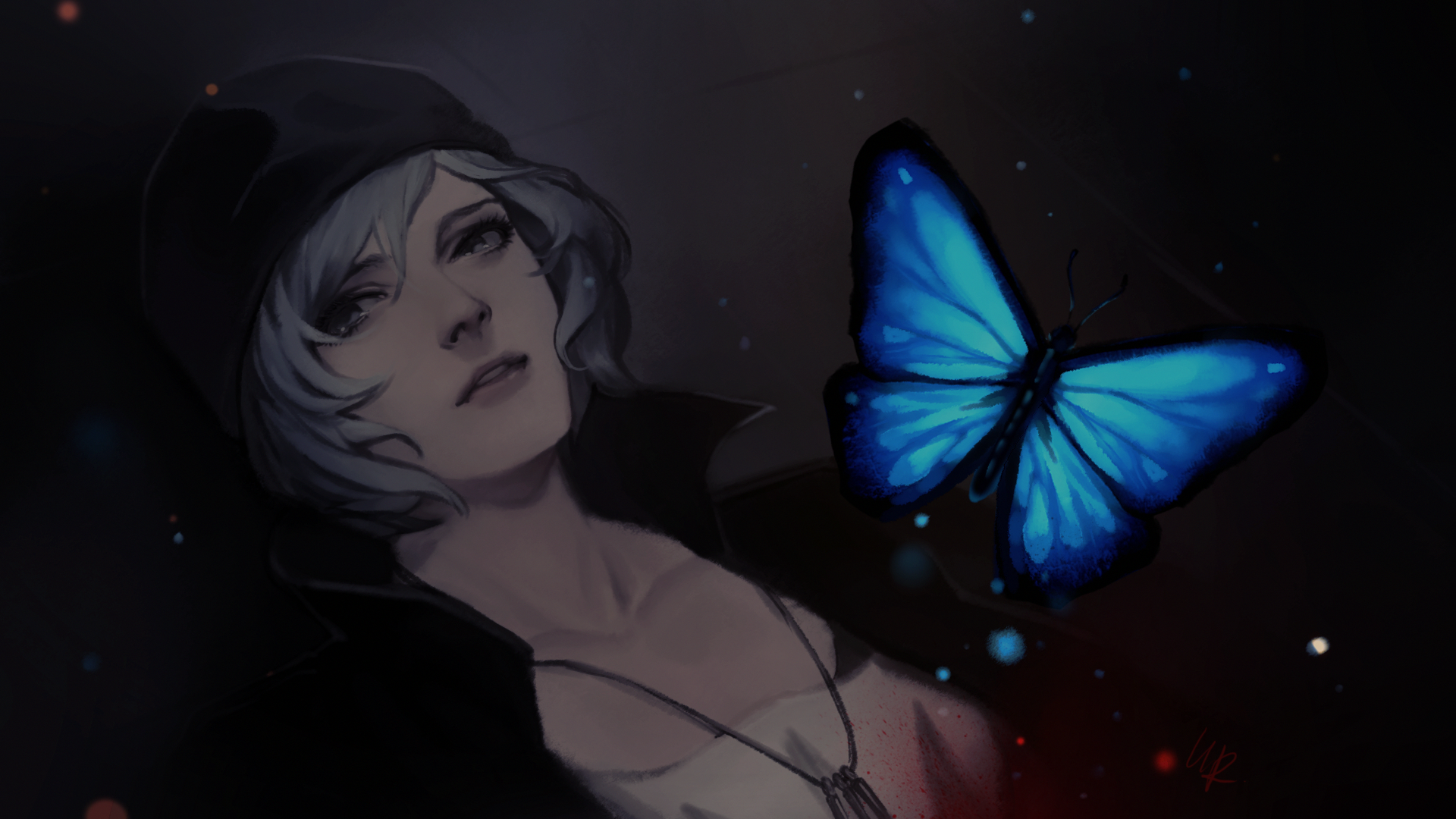Download 1920x1080 Life Is Strange, Chloe Price, Blue Butterfly, Artwork Wallpaper for Widescreen