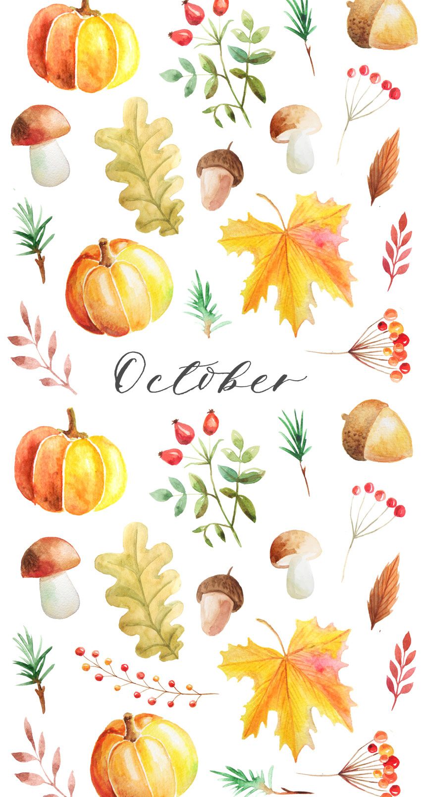 Autumn Watercolor Wallpaper IPhone 852×1 608 пикс. Tableau Automne, Fond Ecran Automne, Fond Ecran Ipad