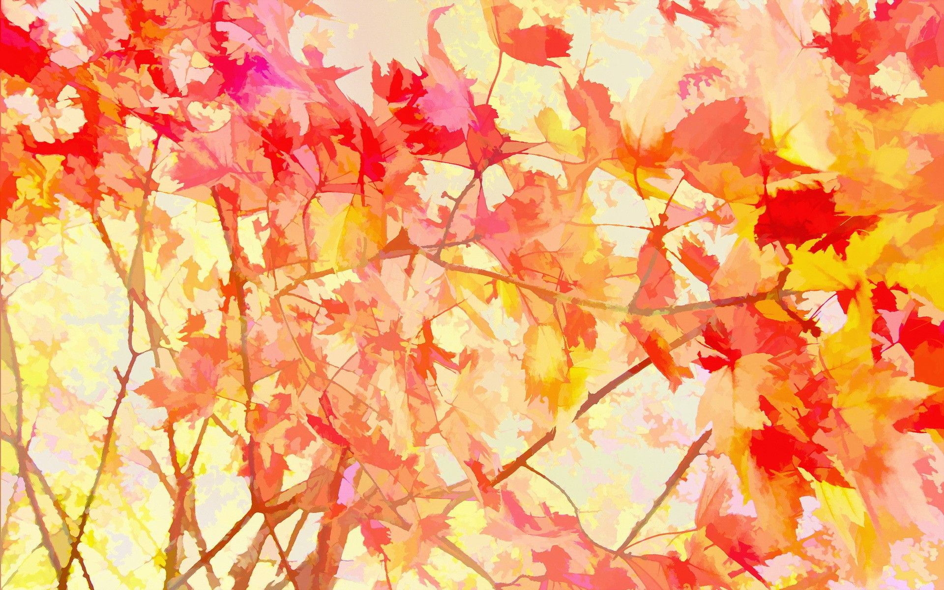 Monotype, Art, Pattern, Leaves, Colored, Autumn, HD, Wallpaper, Download Wallpaper, Amazing, Cool, 1920x1200