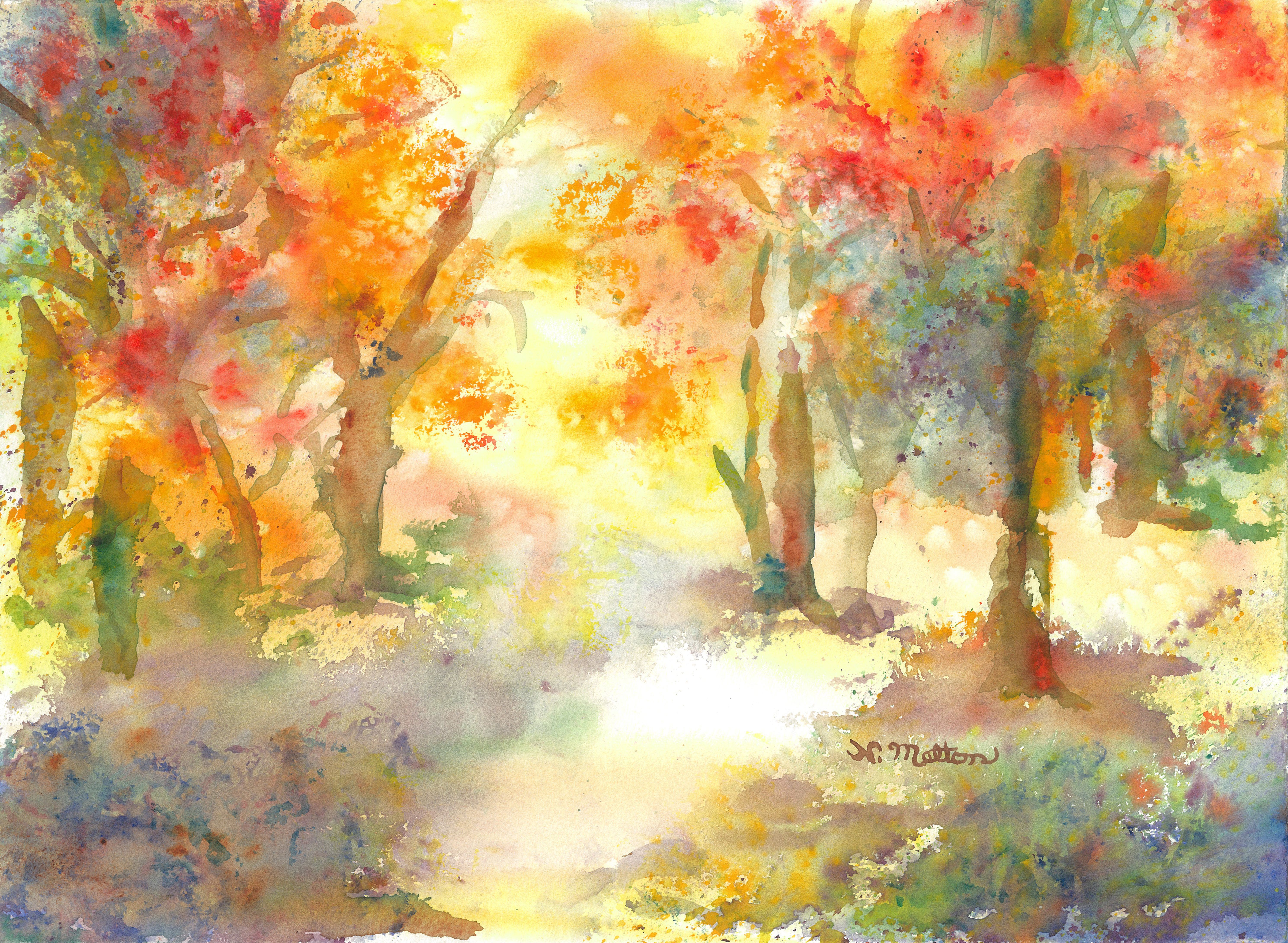 Watercolor Fall paintings