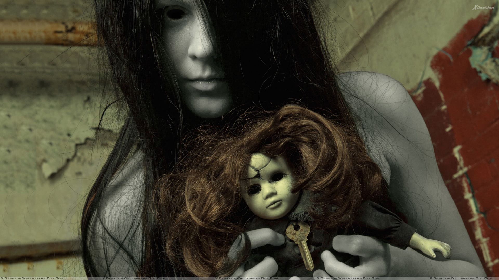 Creepy Ghost Girl With Ghost Barbie. Creepy ghost, Scary wallpaper, Halloween wallpaper background