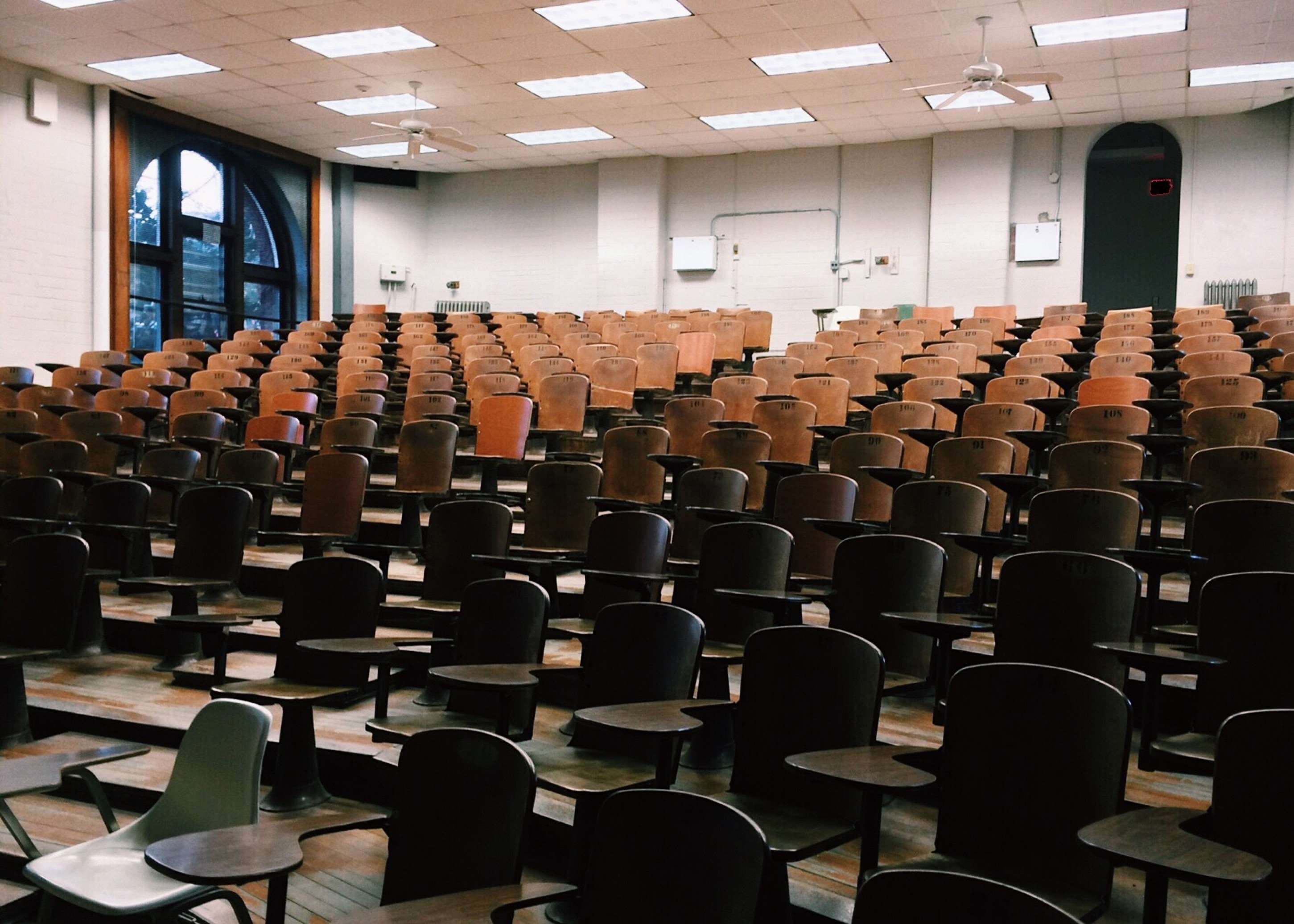 audience, auditorium, chairs, classroom, education, empty, furniture, group, indoors, lecture, lights, room, row, school, seats, seminar, theater, university, wood, wooden chairs wallpaper. Mocah.org HD Desktop Wallpaper