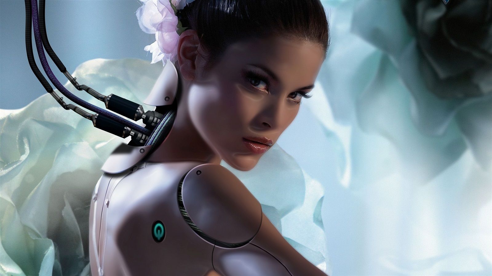 Wallpaper Fantasy girl, robot 1920x1200 HD Picture, Image