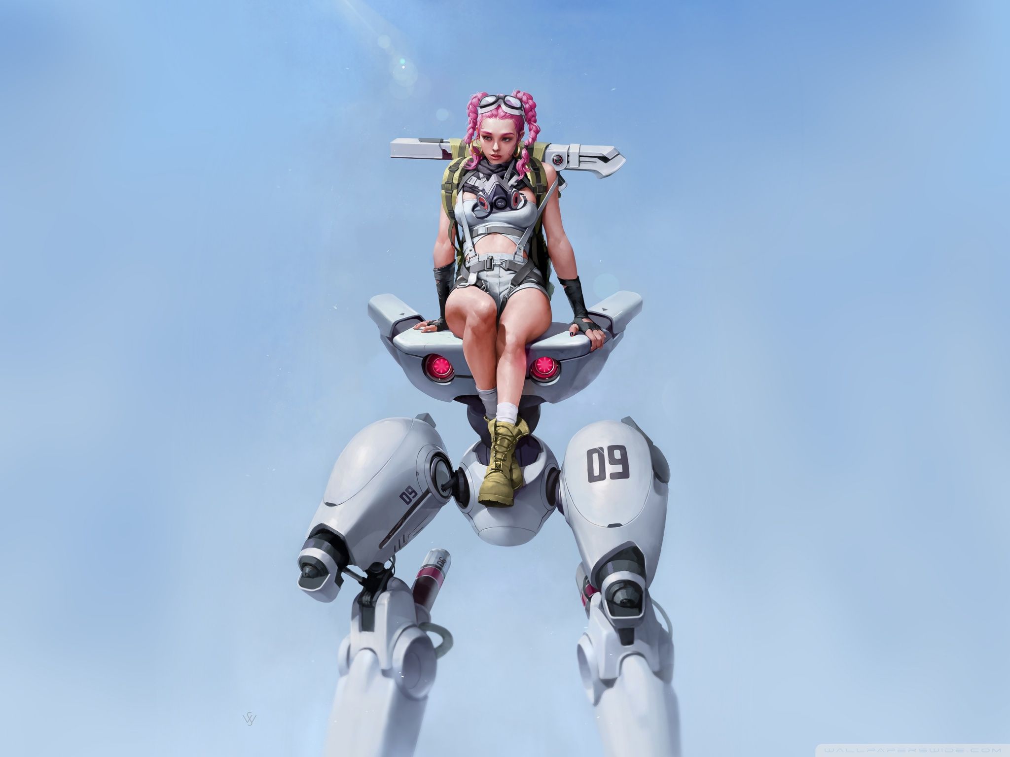 Robot and Girl Ultra HD Desktop Background Wallpaper for 4K UHD TV, Widescreen & UltraWide Desktop & Laptop, Tablet