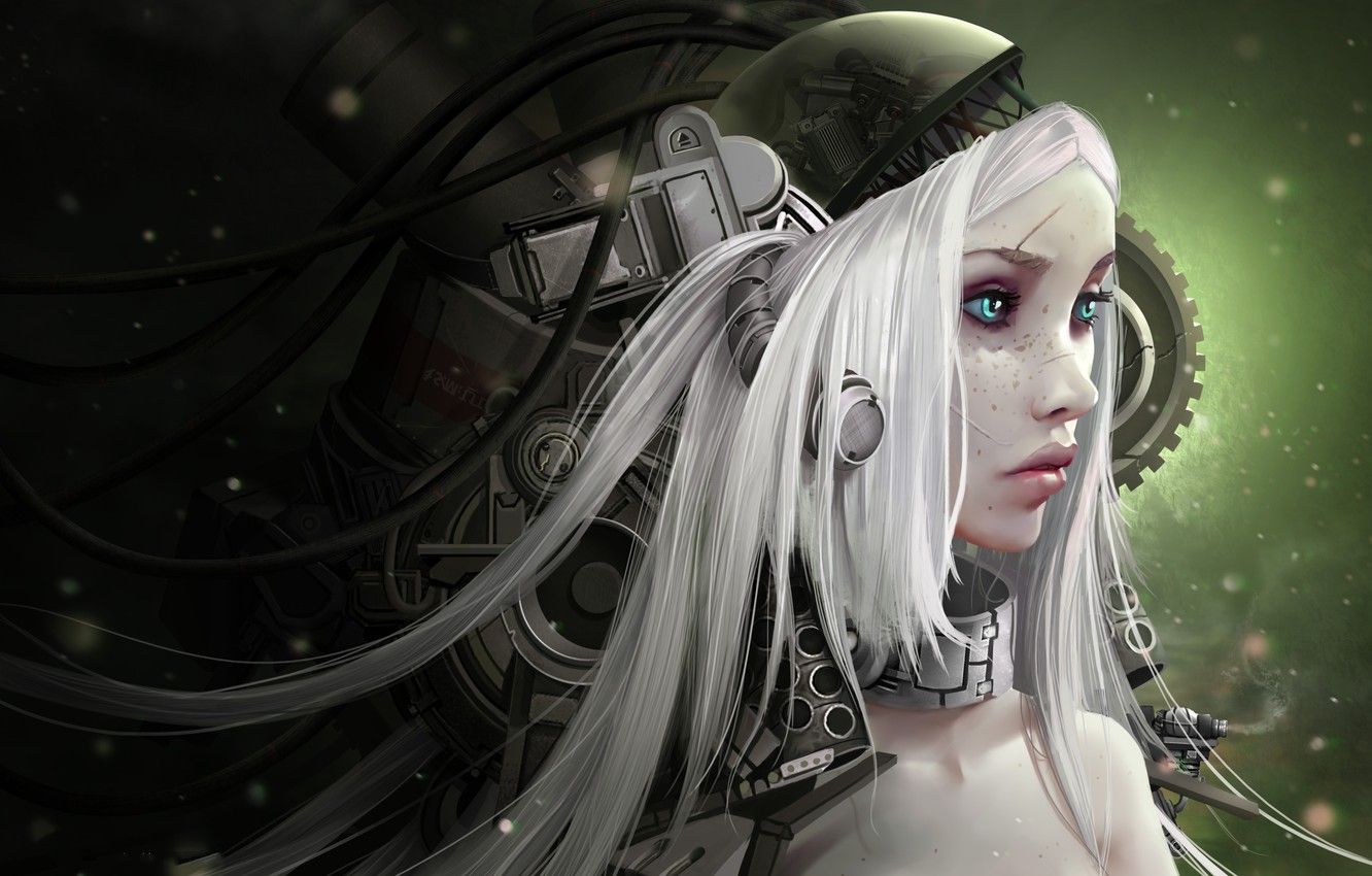Wallpaper girl, robot, cyborg image for desktop, section фантастика
