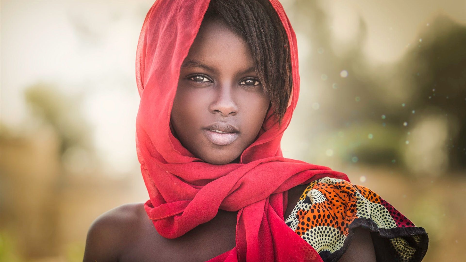 Wallpaper African girl, portrait, scarf 1920x1440 HD Picture, Image