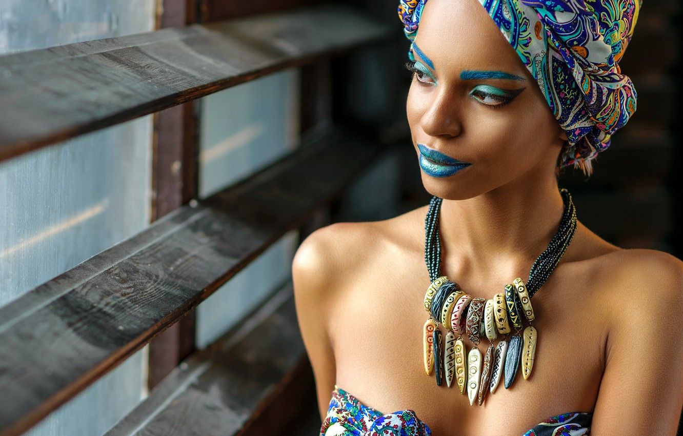 Wallpaper look, window, African Girl image for desktop, section девушки