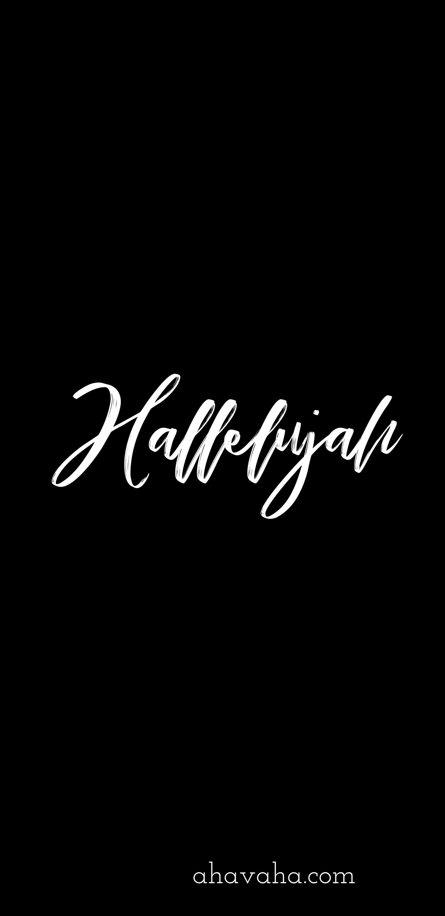 Hallelujah Themed Free Christian Wallpaper and Screensaver Mobile Phone Black Background 1