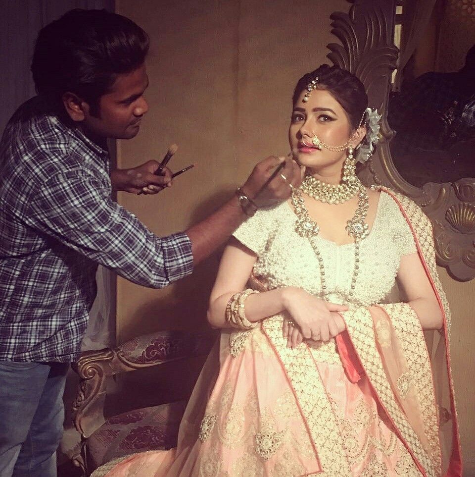 Work time with Actress- Leena jumani#Makeup by me # Hair by Ksm Academy Group.. Desi beauty, Actresses, Fashion