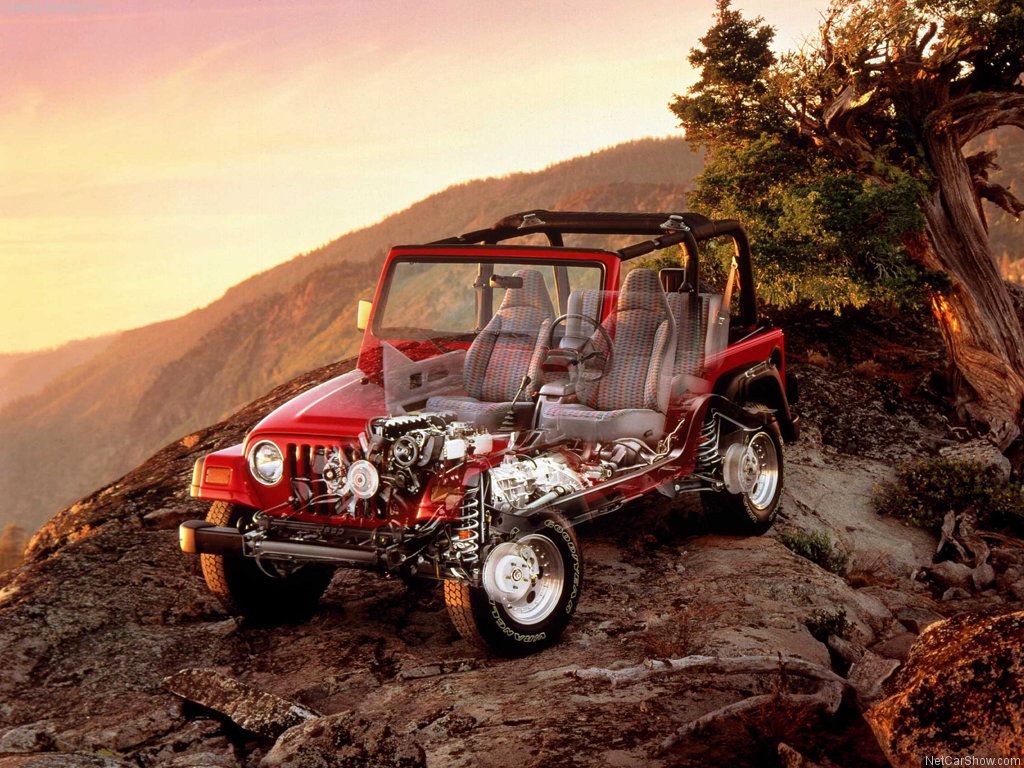 Jeep Wrangler Wallpaper with Chick