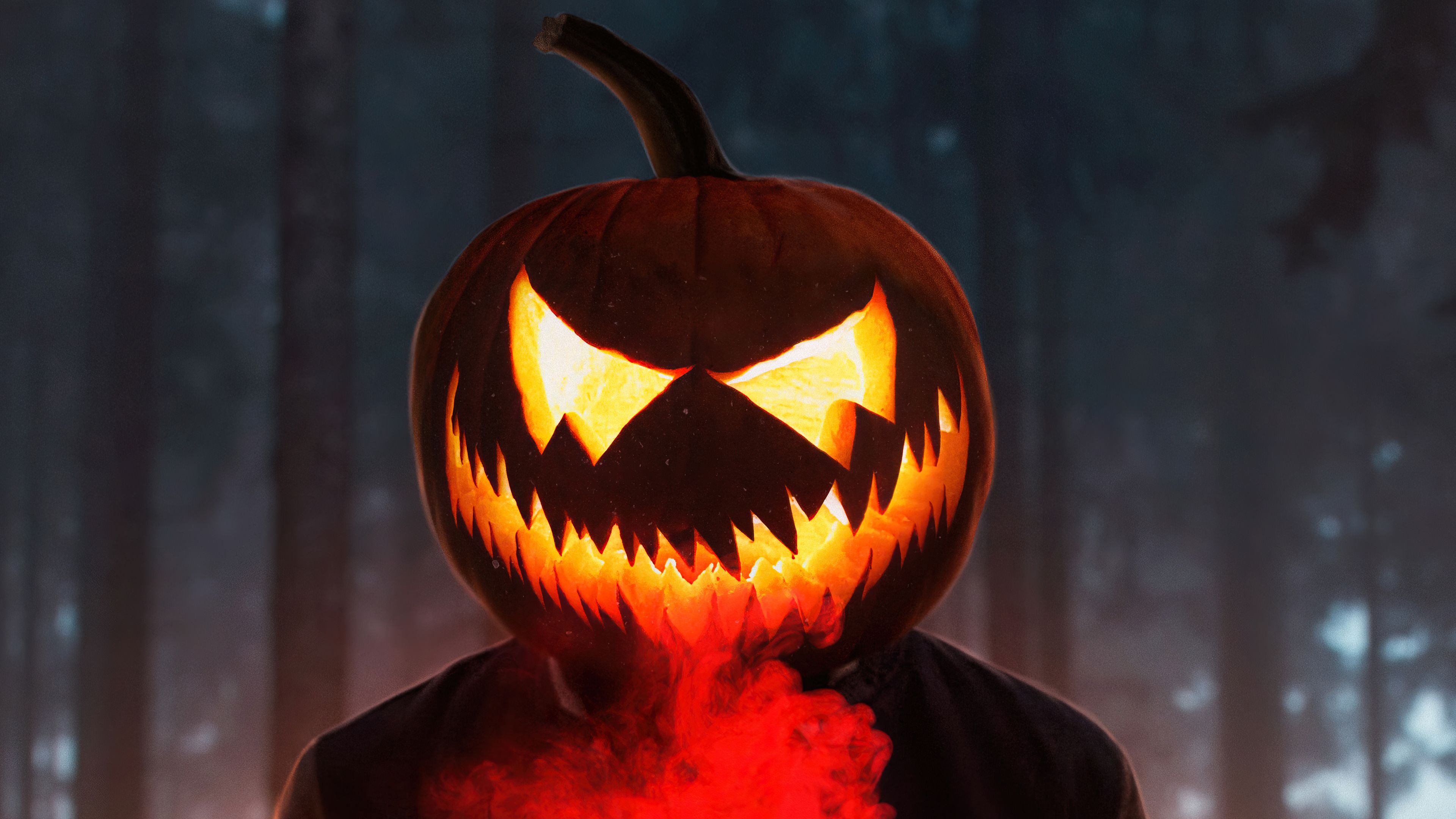 Halloween Glowing Mask Boy 4k Macbook Pro Retina HD 4k Wallpaper, Image, Background, Photo and Picture