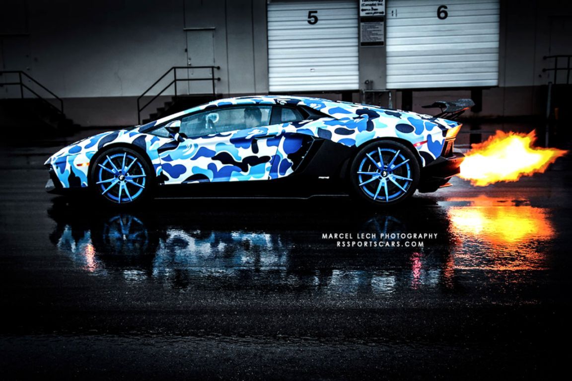 Lamborghini Blue Flame Wallpaper
