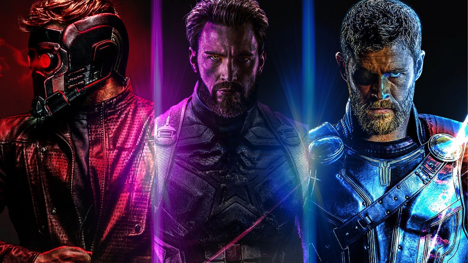 Desktop Wallpaper Avengers: Infinity War, Star Lord, Captain America, Thor, HD Image, Picture, Background, 36ce50