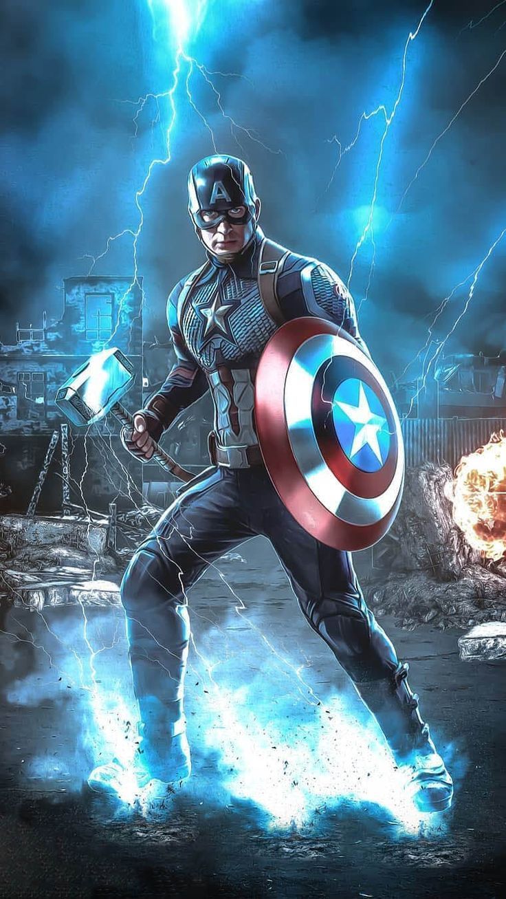 Captain America with Thor Hammer iPhone Wallpaper Wallpaper #America #Captain #ham. Captain america wallpaper, Marvel captain america, Marvel