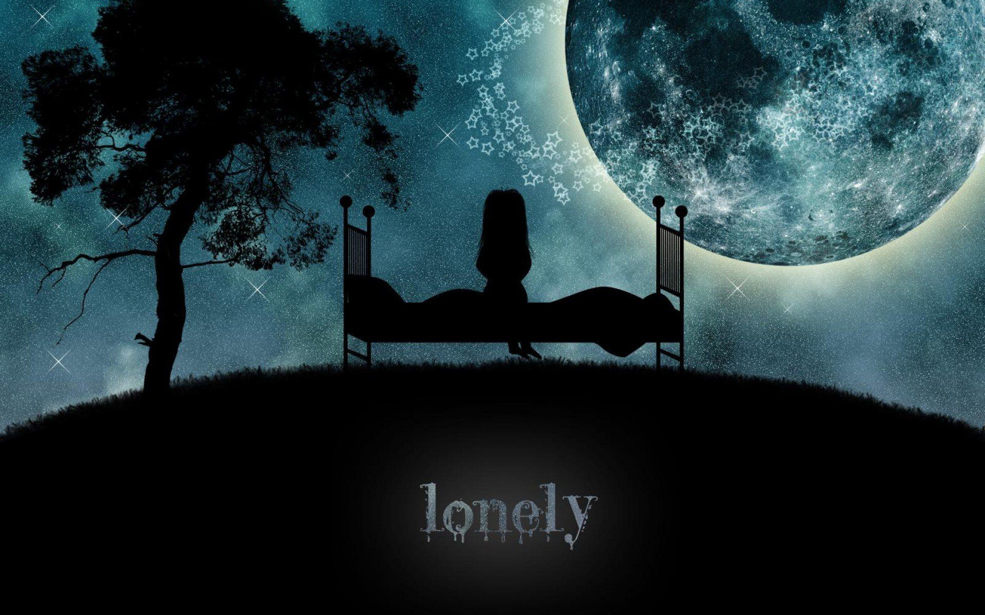 lonely, Mood, Sad, Alone, Sadness, Emotion, People, Loneliness, Solitude, Original, Moon, Girl Wallpaper HD / Desktop and Mobile Background