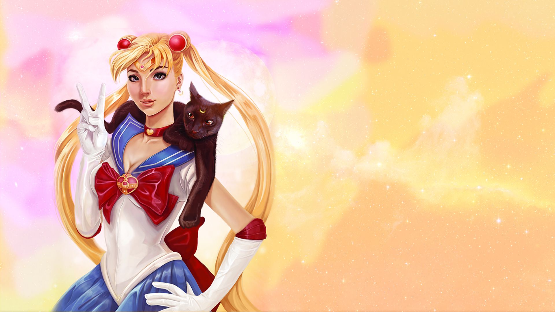 Sailor Moon With Luna Wallpapers Wallpaper Cave