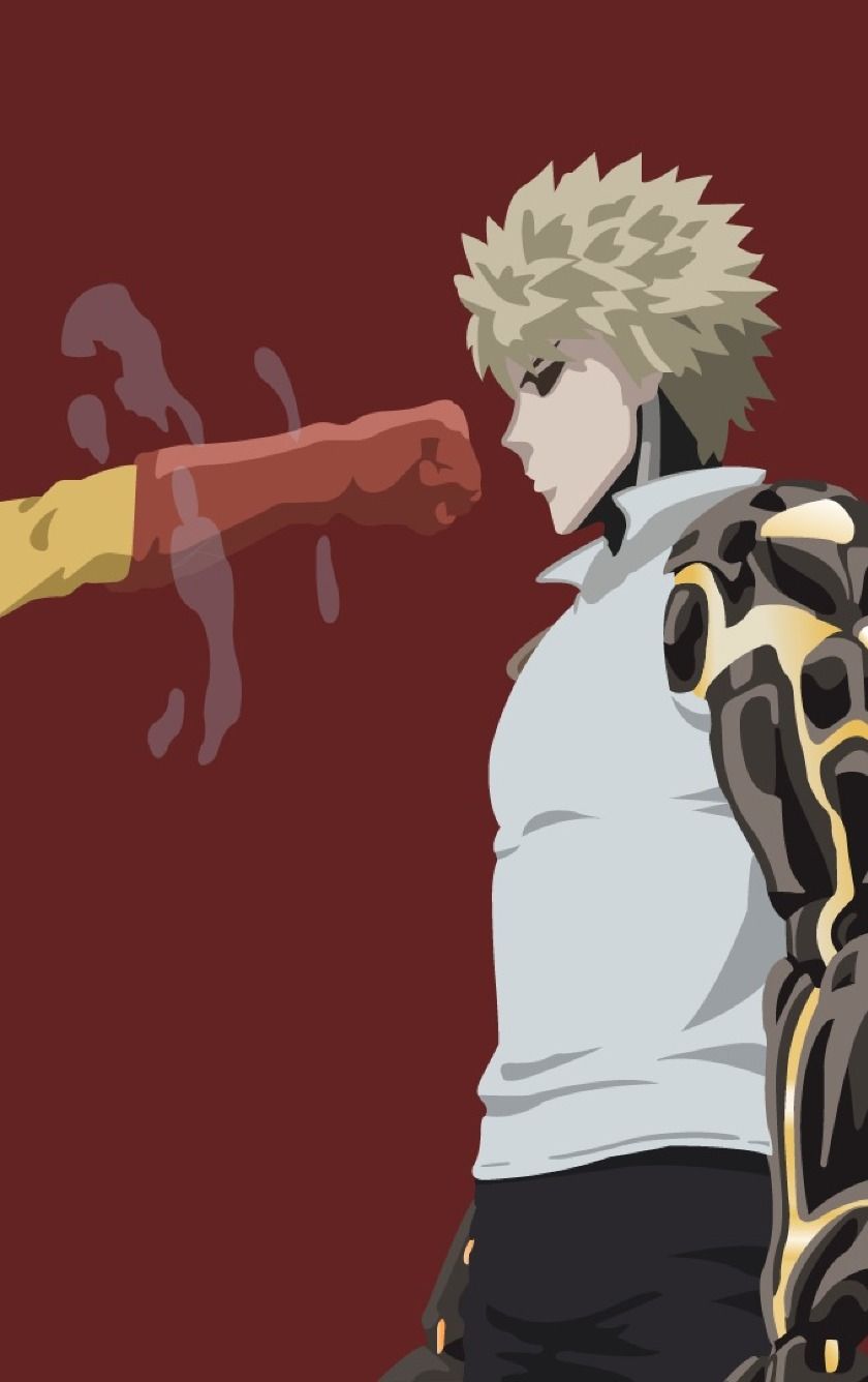 Saitama Vs Genos Wallpaper iPhone HD Wallpaper