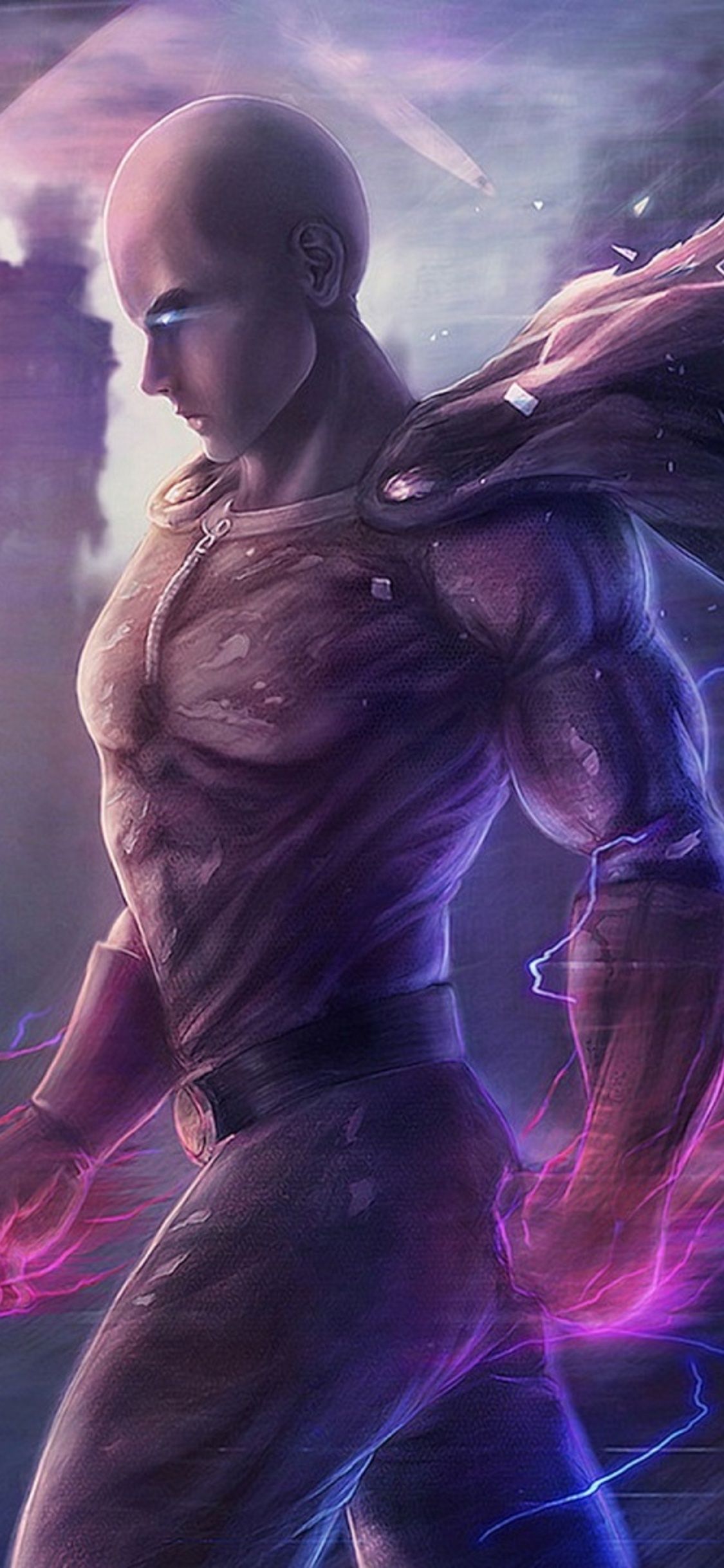 Saitama One Punch Man Artwork iPhone XS, iPhone 10, iPhone X HD 4k Wallpaper, Image, Background, Photo and Picture