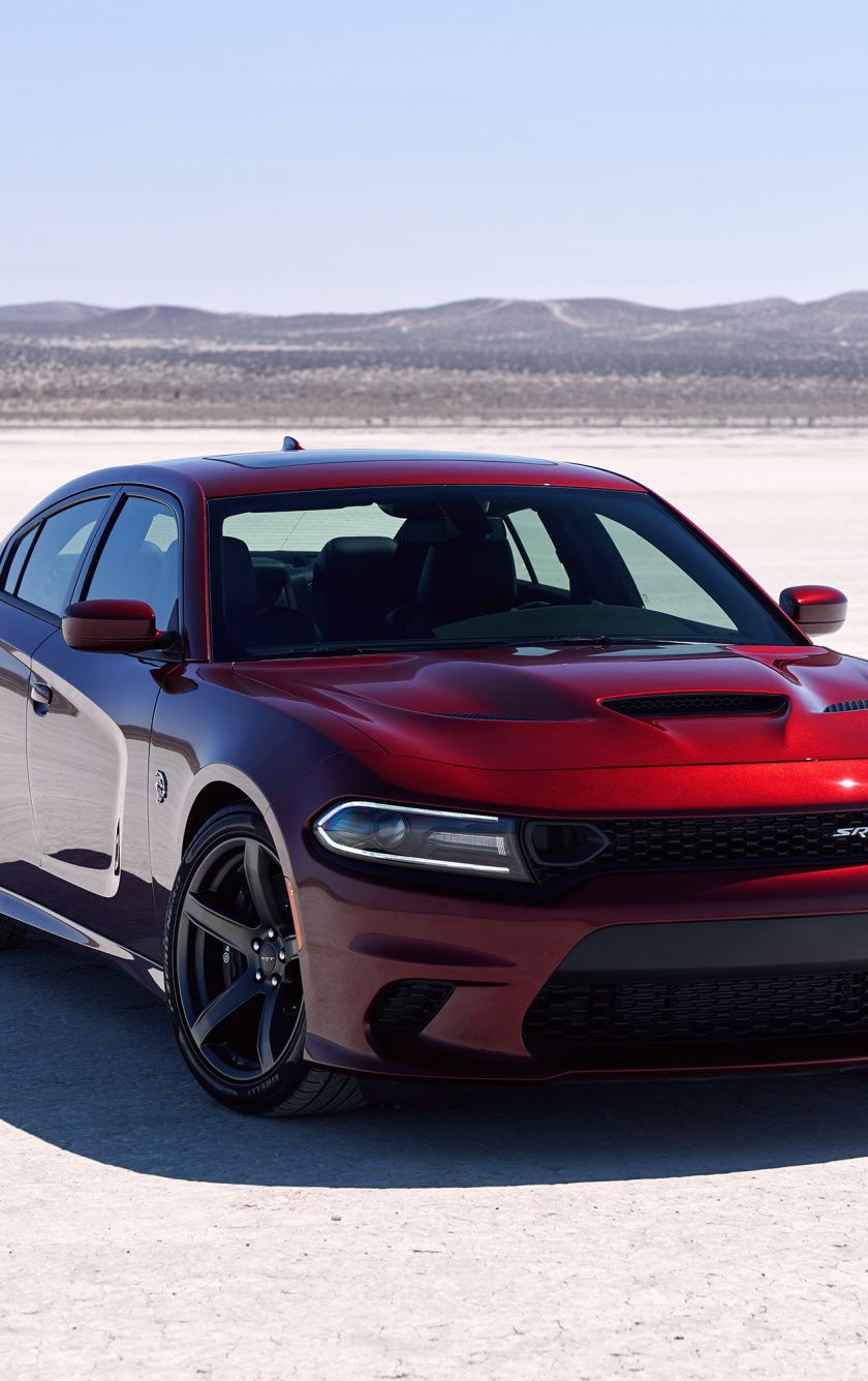 Download Red, front, Dodge Charger SRT Hellcat, 2019 wallpaper, 840x iPhone iPhone 5S, iPhone 5C, iPod Touch
