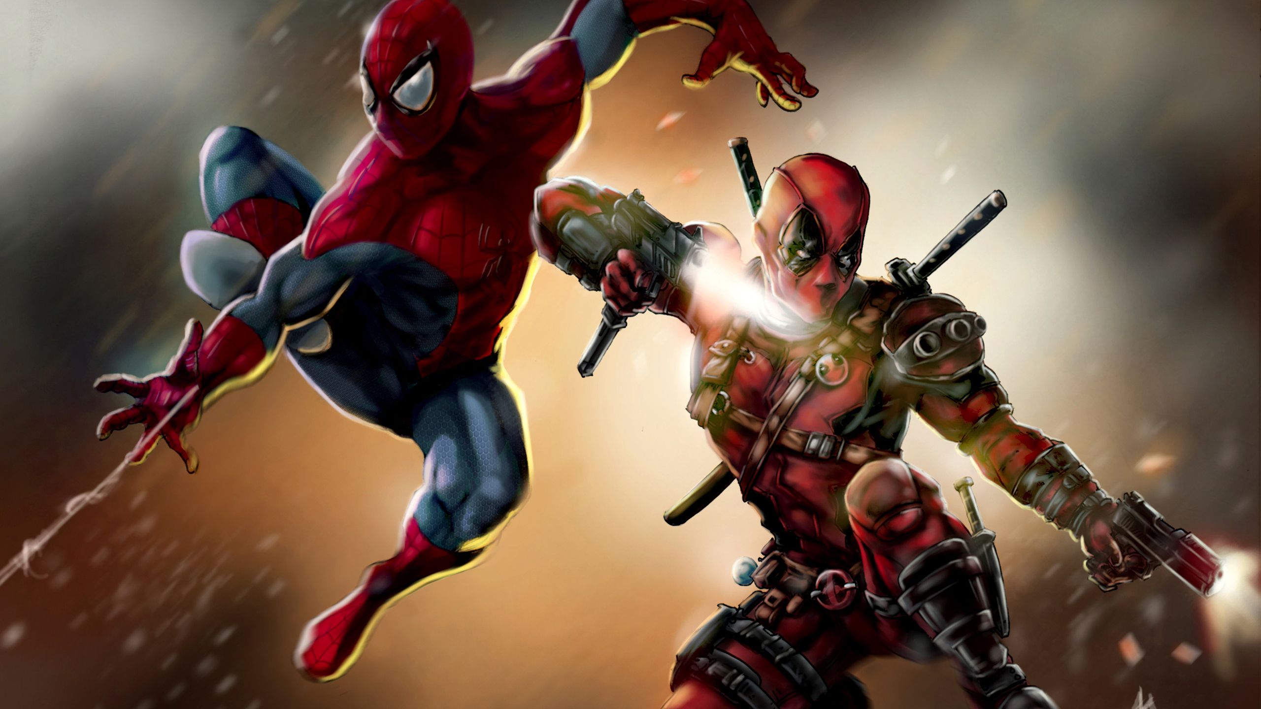 Deadpool And Spiderman 1440P Resolution HD 4k Wallpaper, Image, Background, Photo and Picture