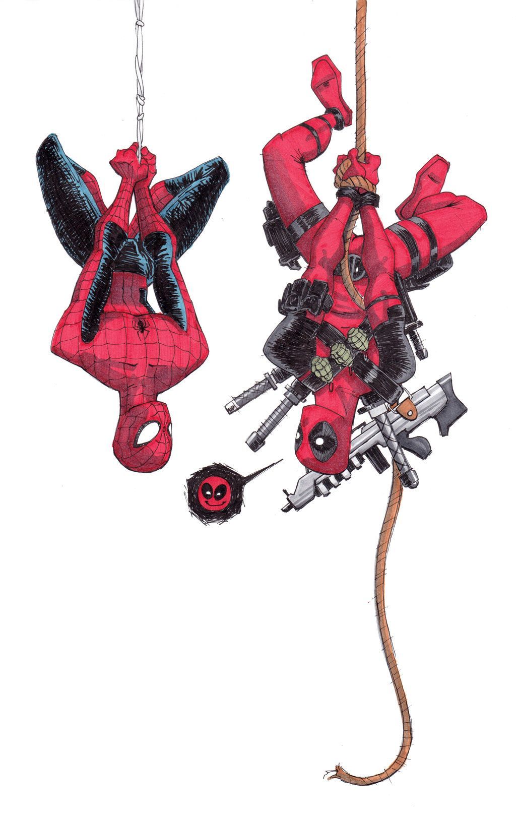 Deadpool and Spiderman. Deadpool and spiderman, Deadpool wallpaper, Marvel deadpool