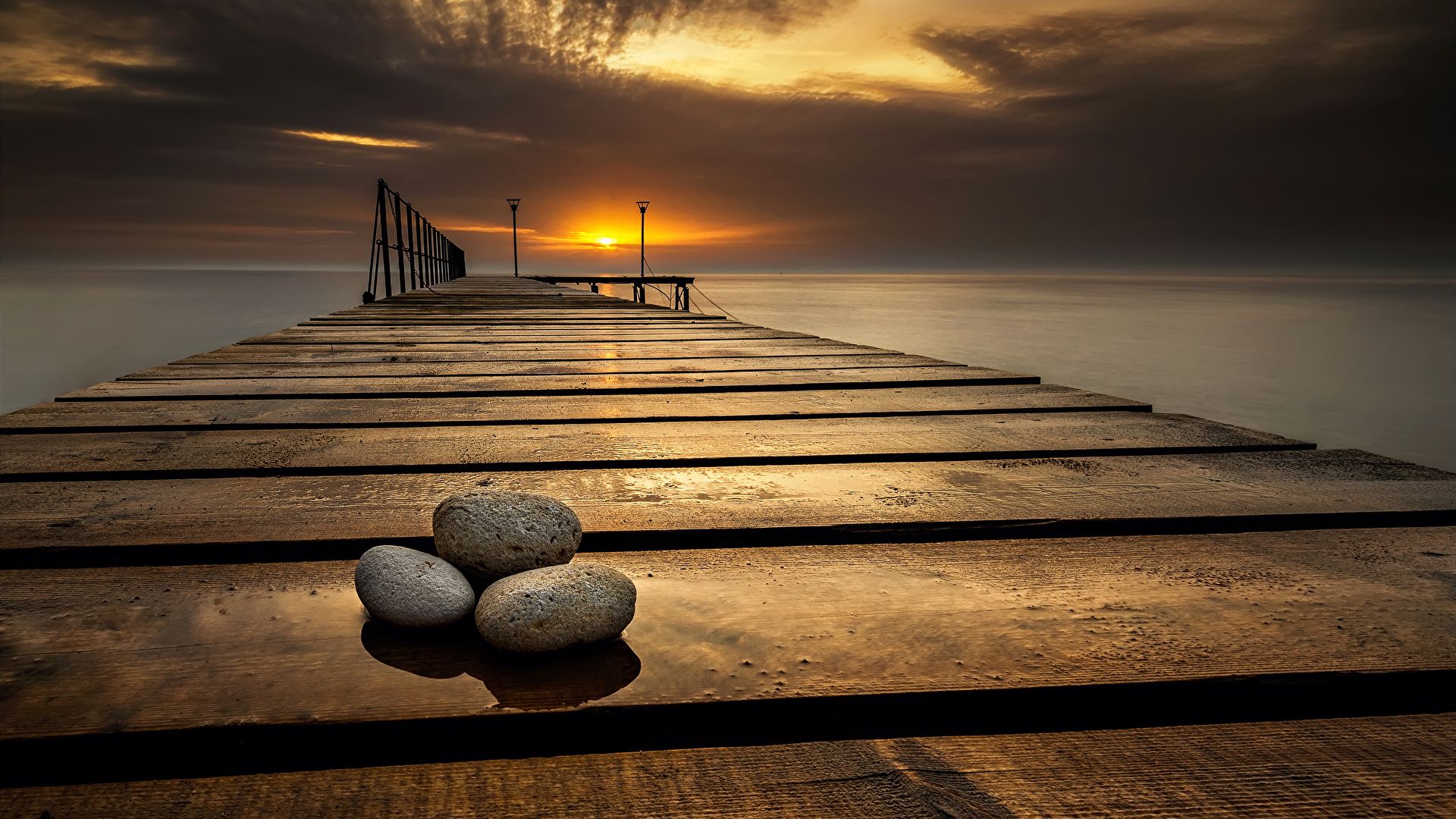 image Bulgaria Varna Sea Nature Sky Sunrises and sunsets 1920x1080