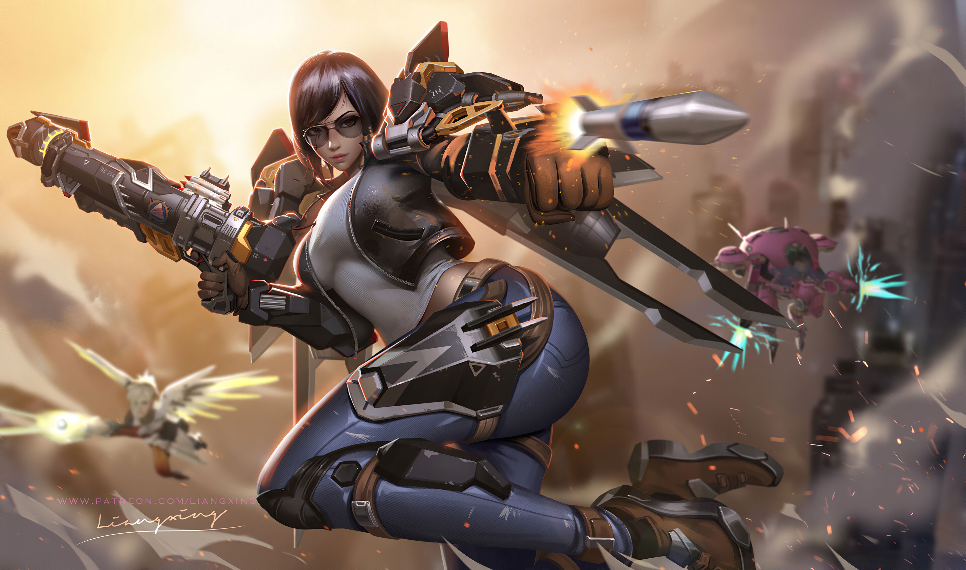 Pharah Overwatch 4k Artwork 1024x768 Resolution HD 4k Wallpaper, Image, Background, Photo and Picture