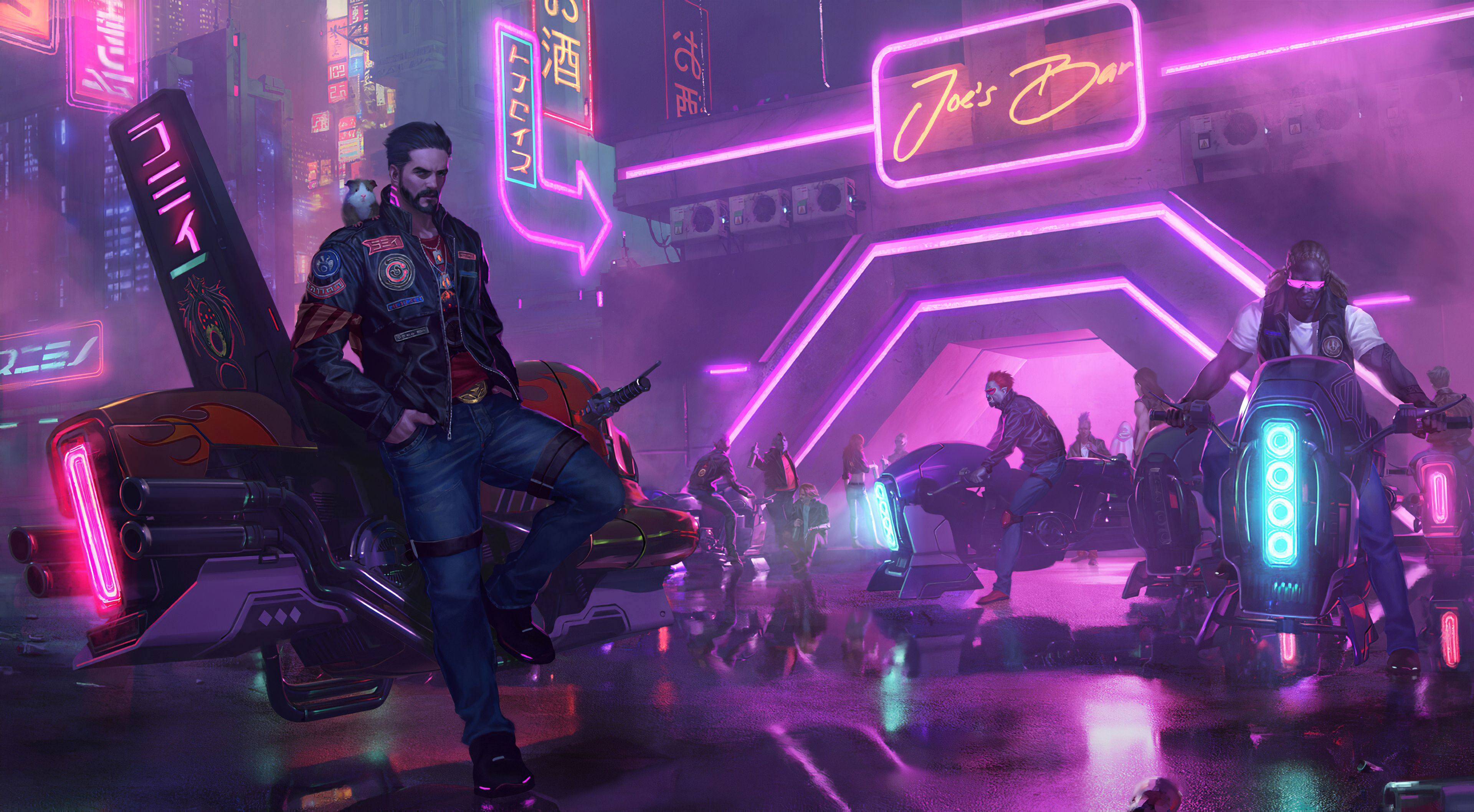 Cyberpunk Biker Gang 4k Wallpaper, HD