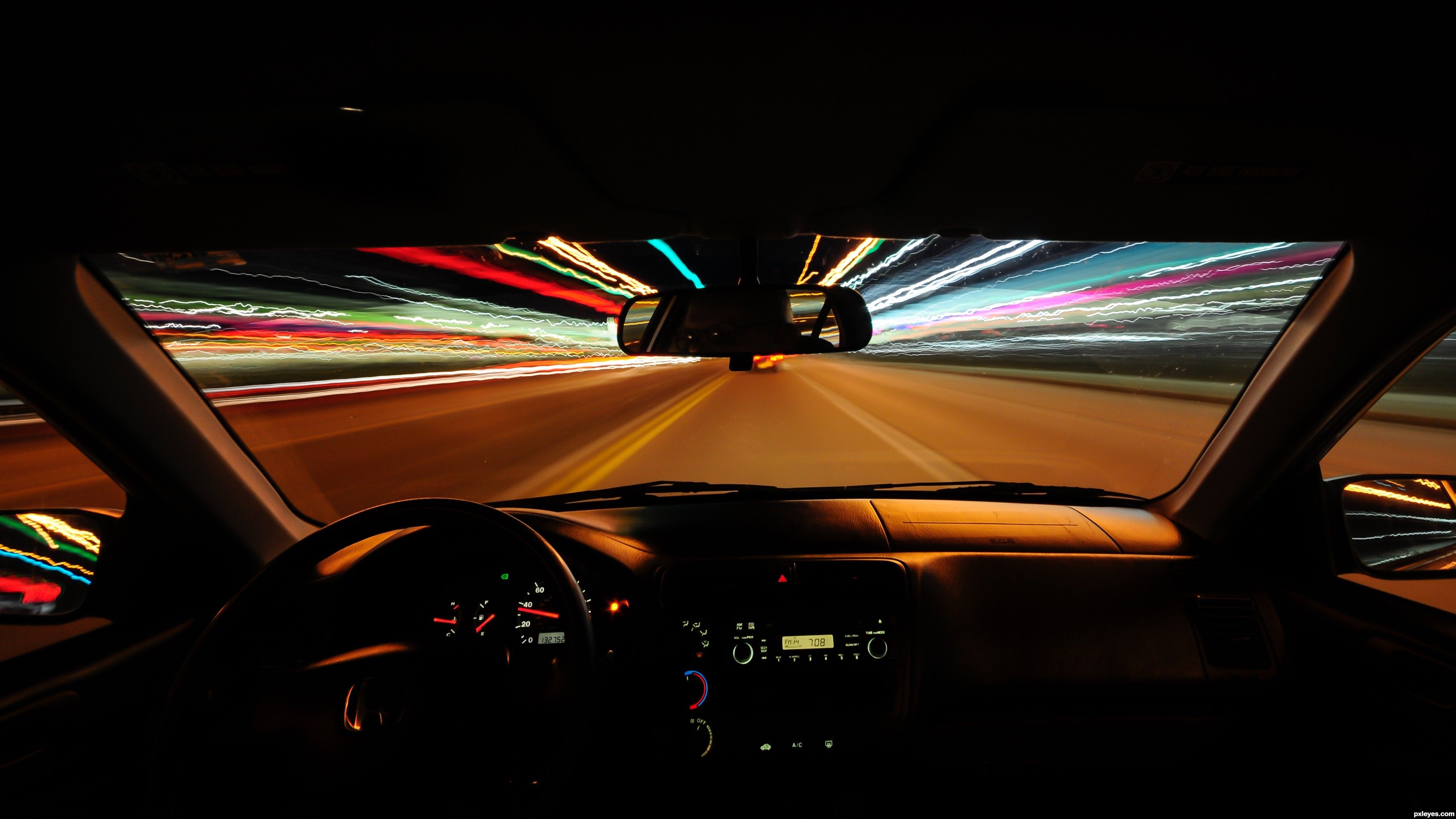 night drive picture, by bjschneider for: long exposure night photography contest