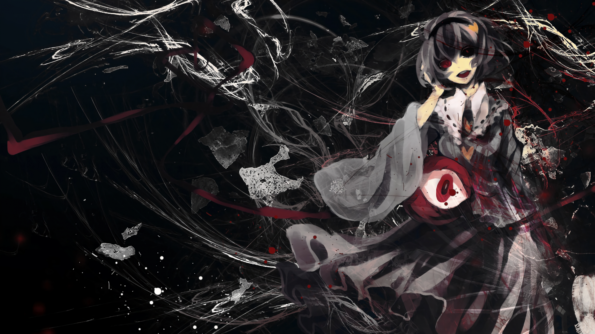 Download 1920x1080 Touhou, Remilia Scarlet, Red Eyes, Yandere Wallpaper for Widescreen