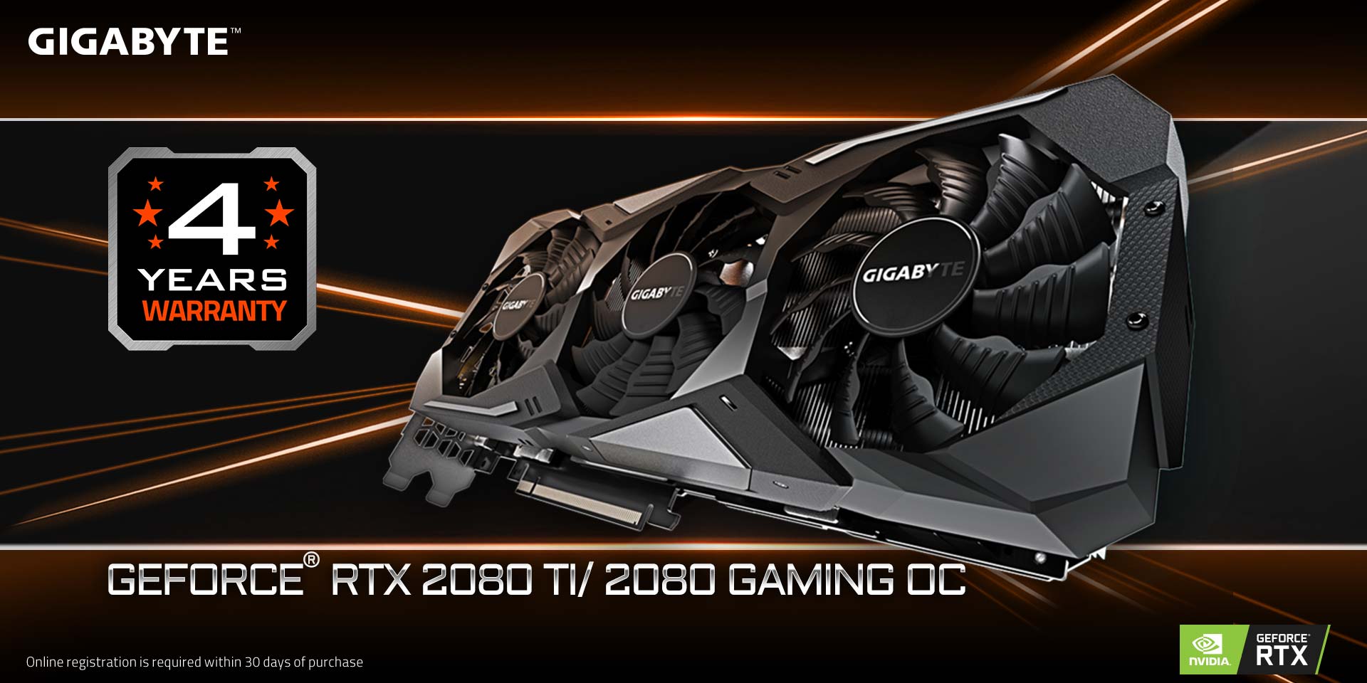 Get 4 Years Warranty for Your GIGABYTE RTX 2080Ti, 2070 Graphics Card