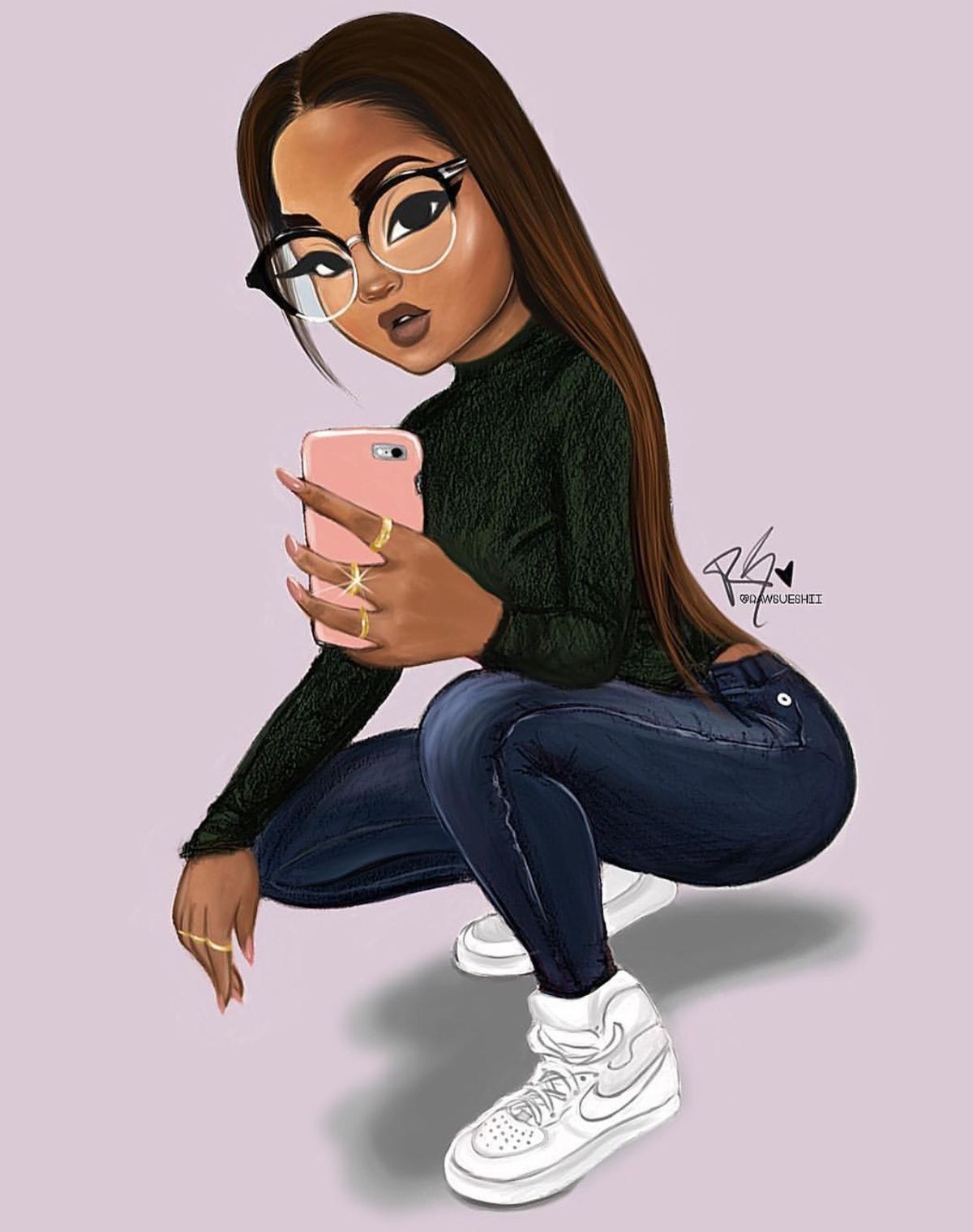 Aesthetic Black Girl Cartoon Wallpaper Wallpaper Portal