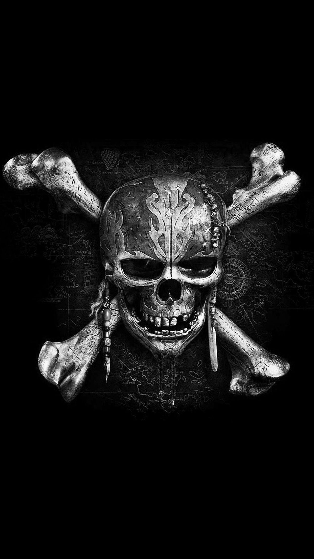pirates dark skull art illustration bw