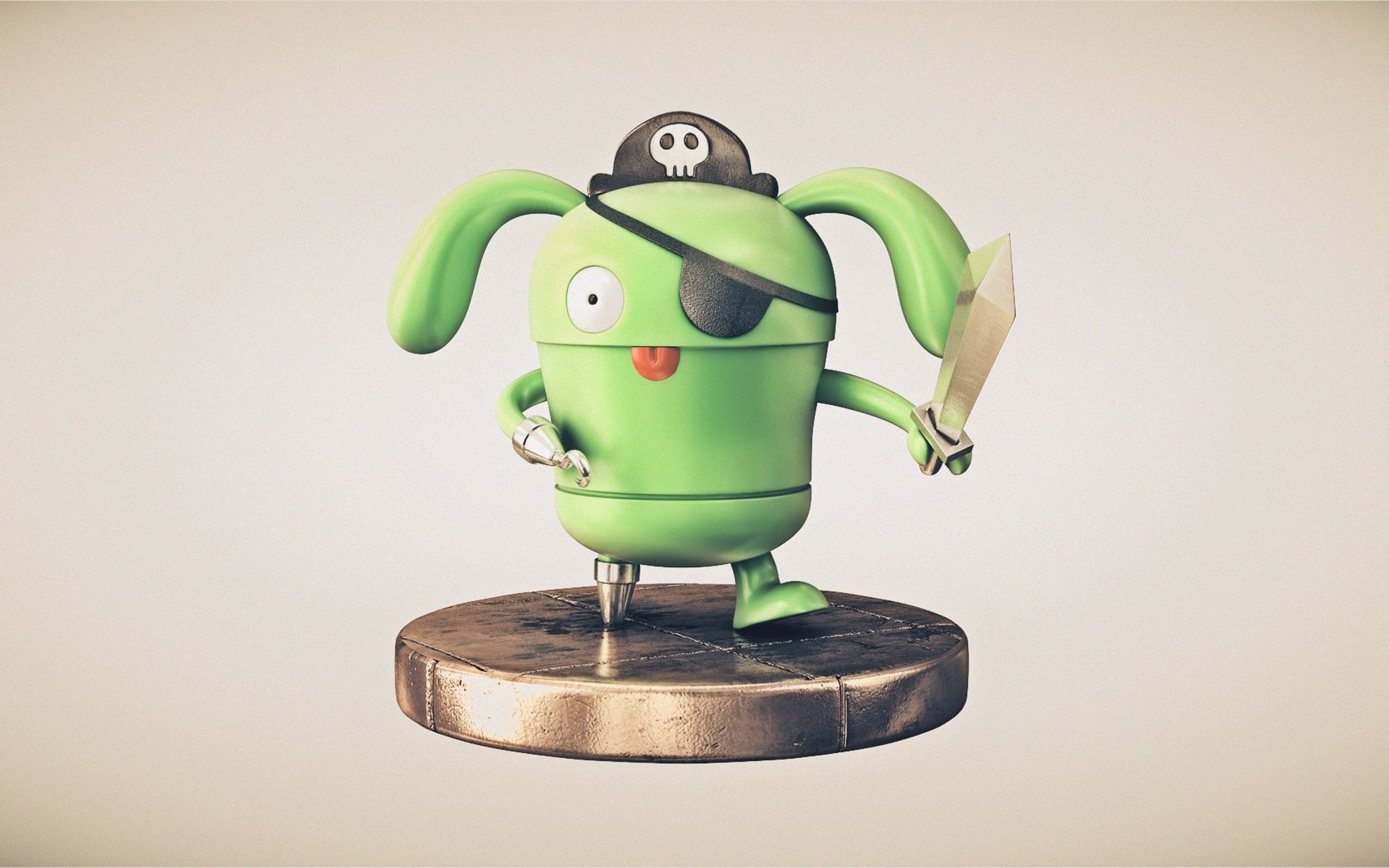Download wallpaper Android, 3D art, pirate, minimal for desktop with resolution 1920x1200. High Quality HD picture wallpaper