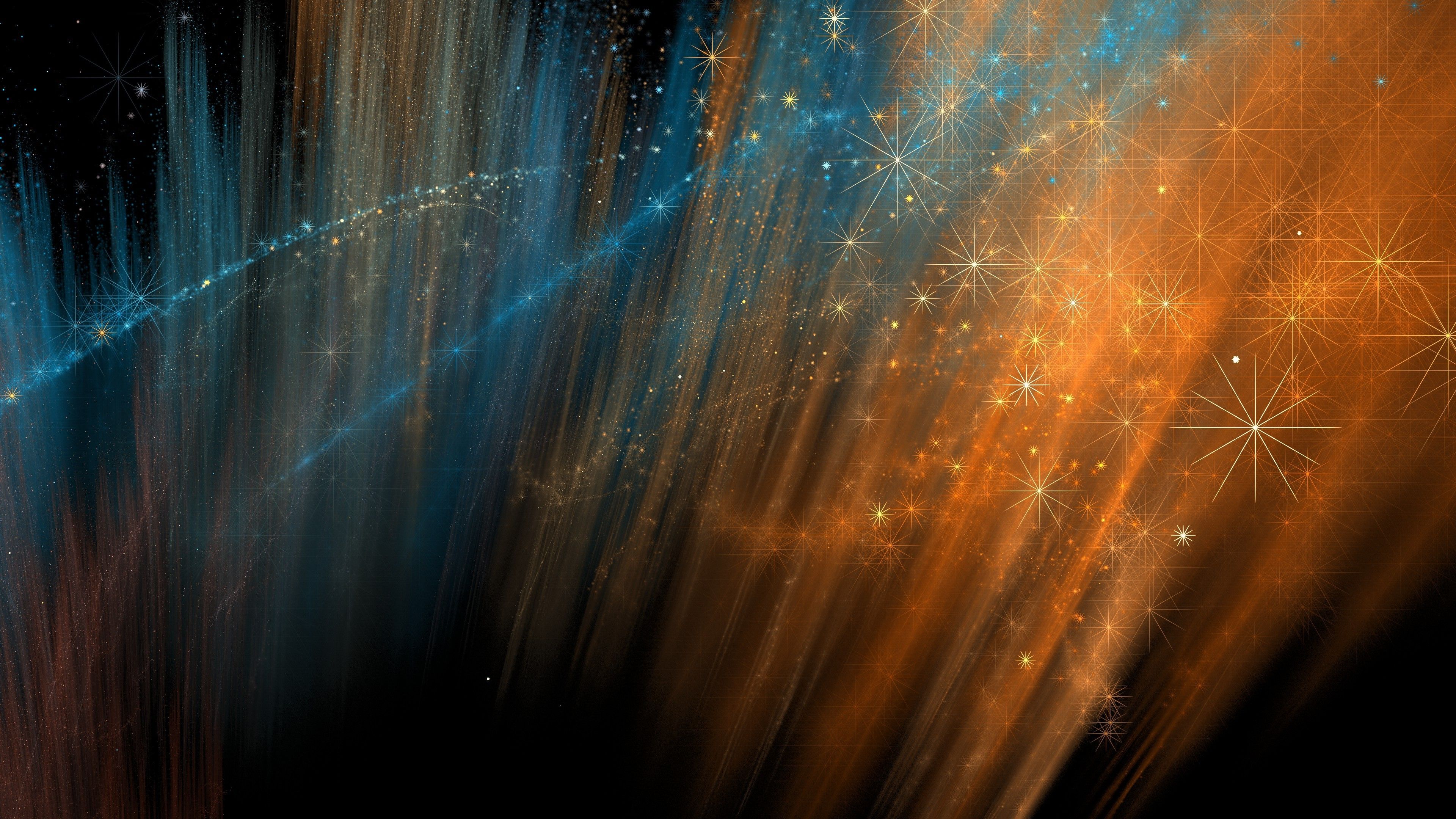 abstract, Stars, Dust, Lights, Blue, Orange Wallpaper HD / Desktop and Mobile Background