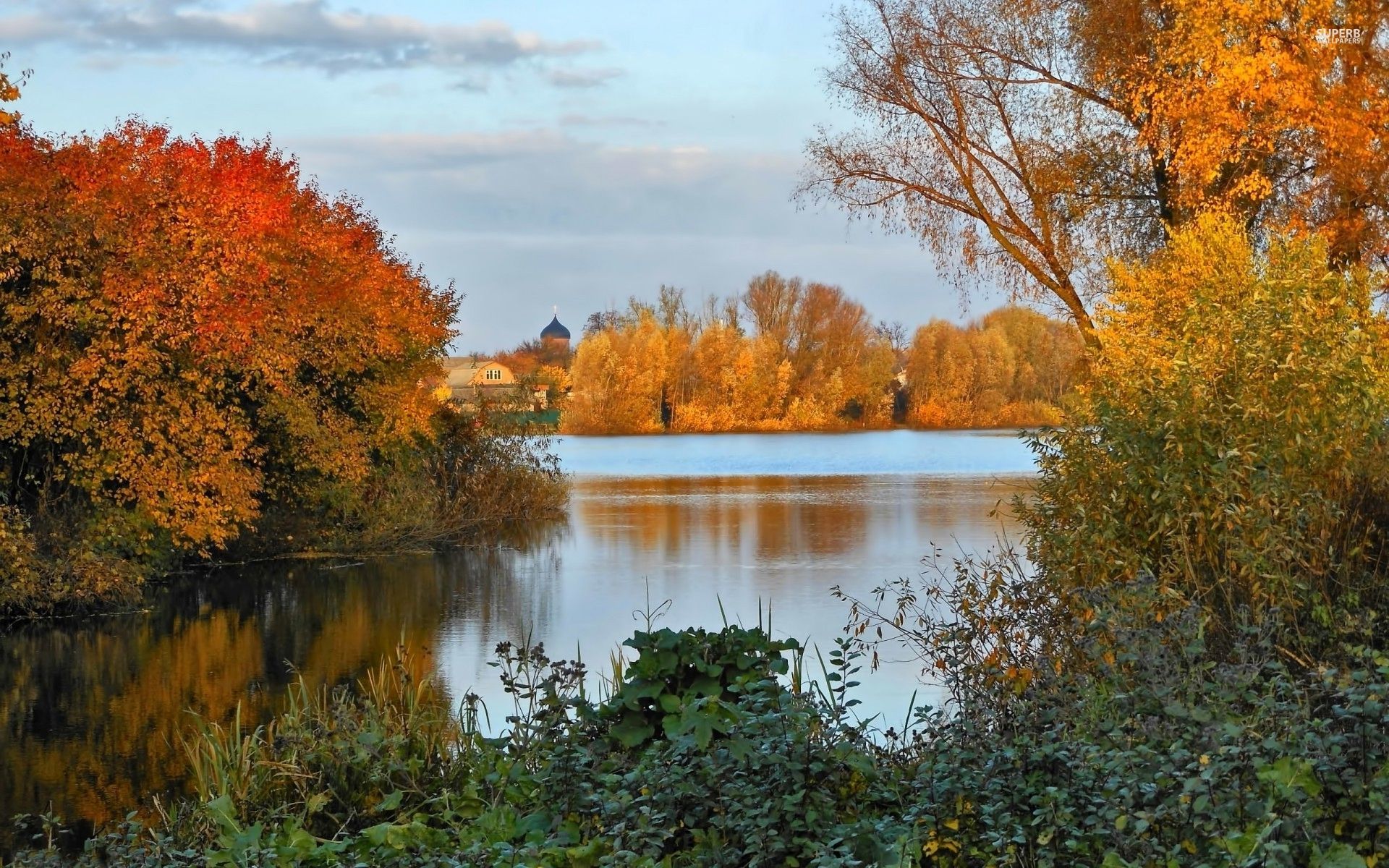 Autumn Scenery & Calm River wallpaper. Autumn Scenery & Calm River