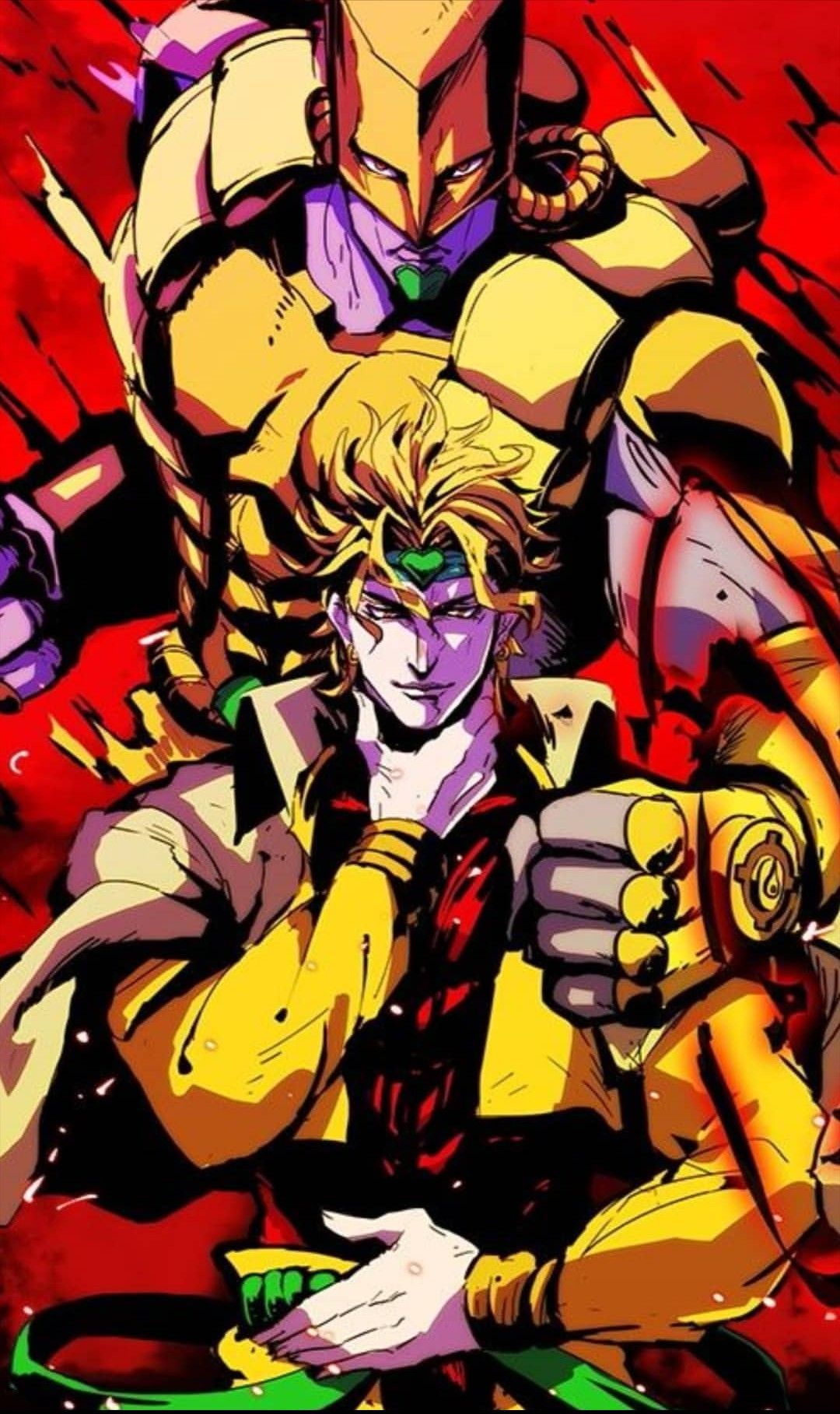 Download Caption: Dynamic Jojo Stands in Battle-ready Poses Wallpaper