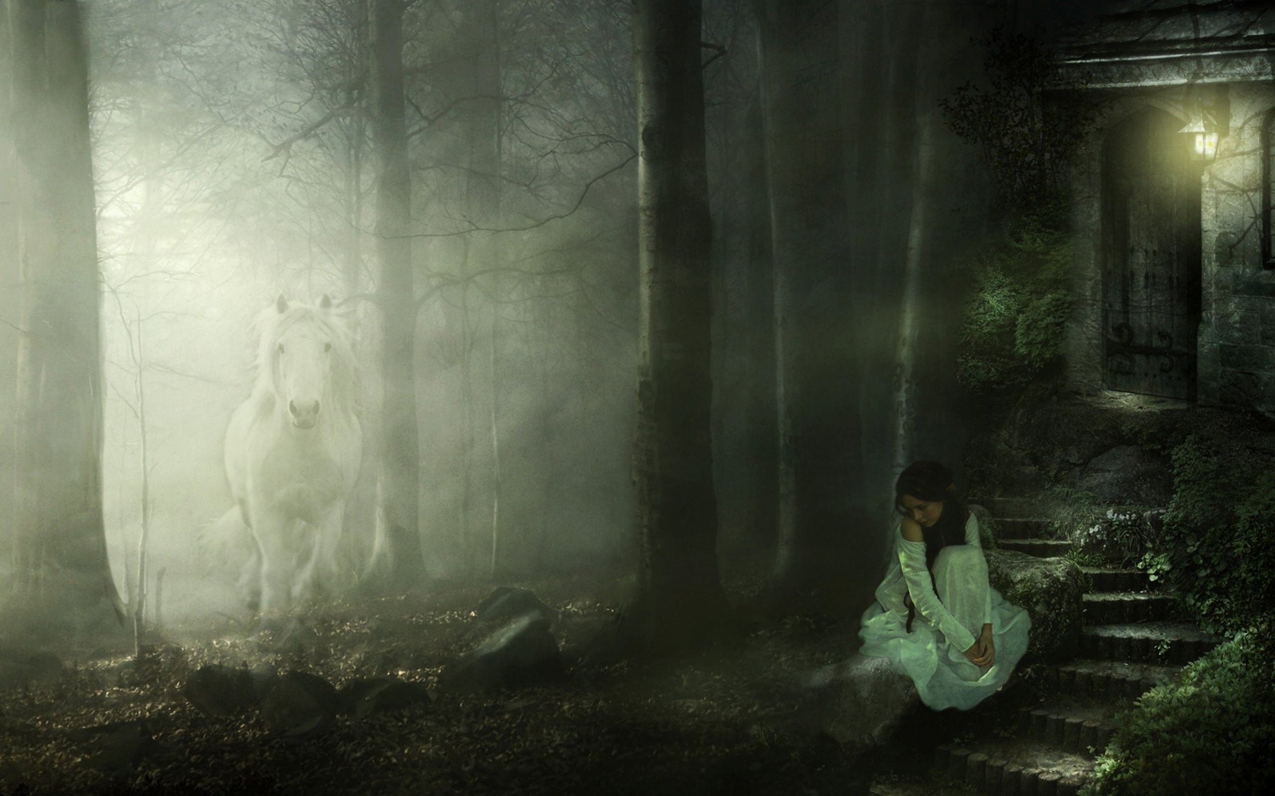 Girl in Jungle Horror Photo