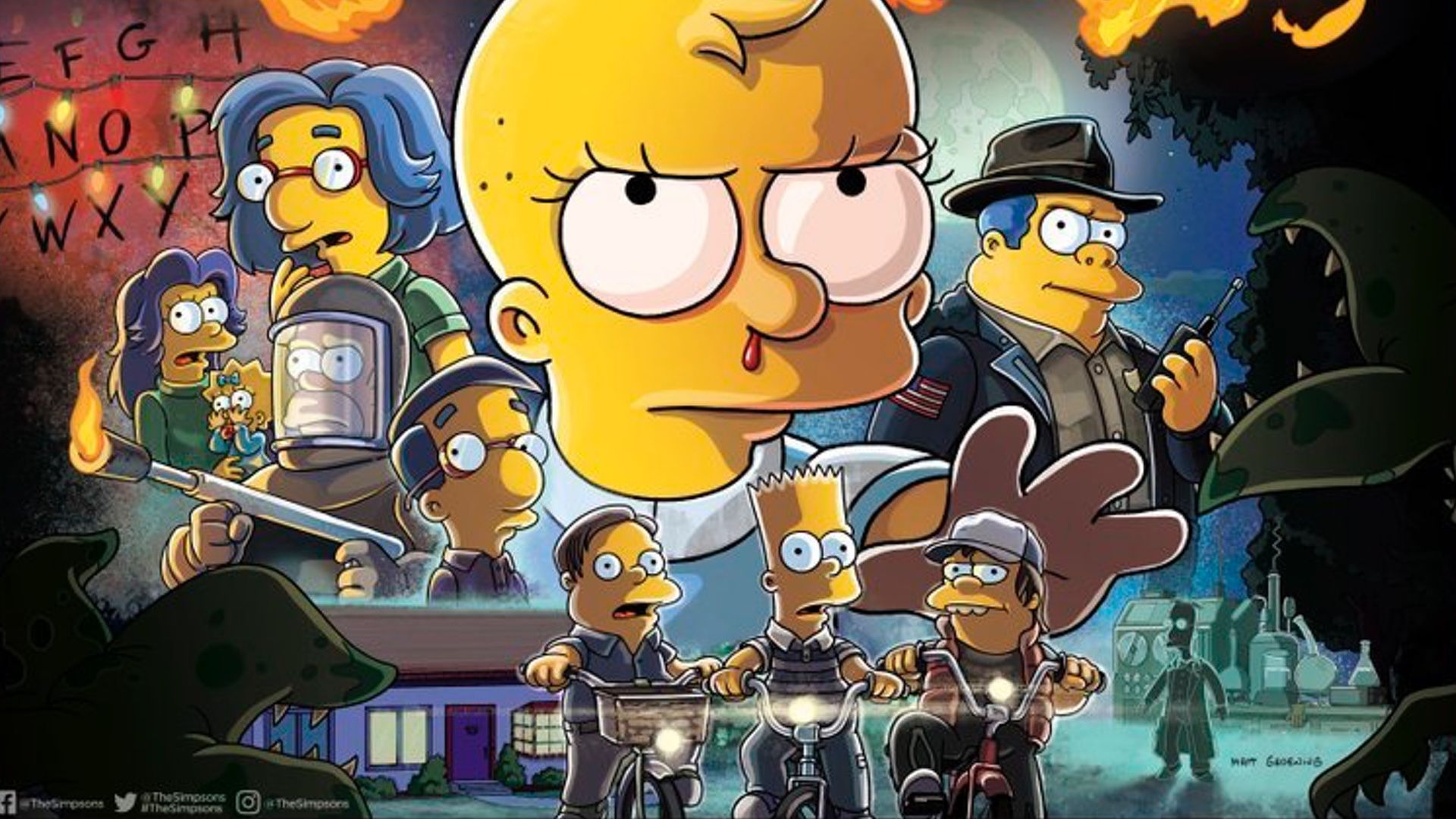 Poster For THE SIMPSONS Treehouse of Horror XXX Teases STRANGER THINGS and THE SHAPE OF WATER Spoofs