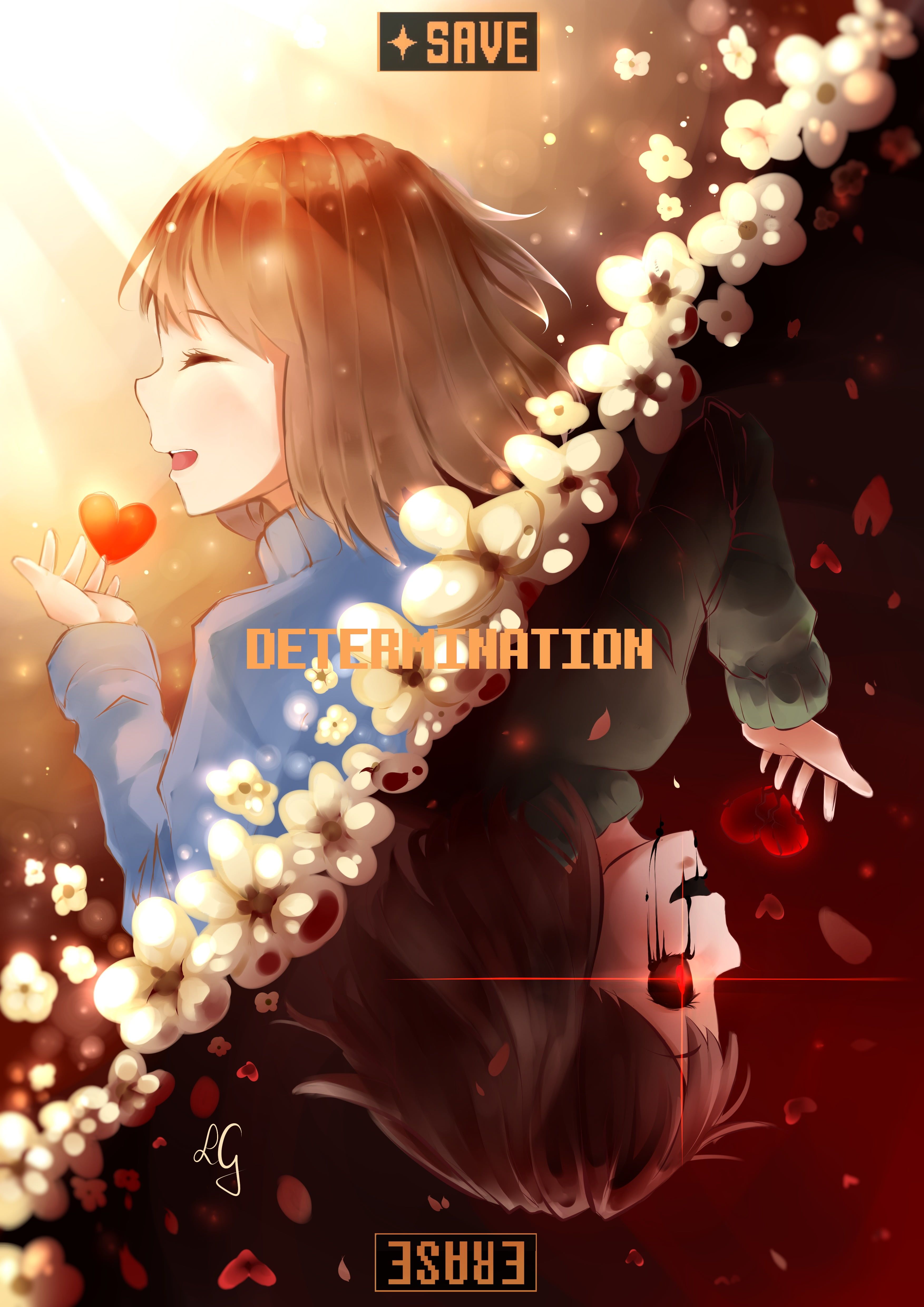 Undertale Frisk And Chara Determination, Download Wallpaper