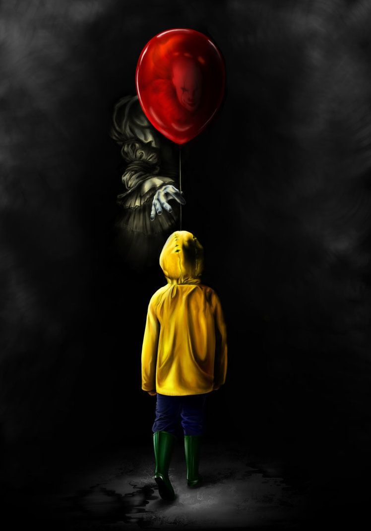 Pennywise The Dancing Clown and Georgie by Tinka [©2017]. Pennywise the dancing clown, Scary paintings, Horror movie art