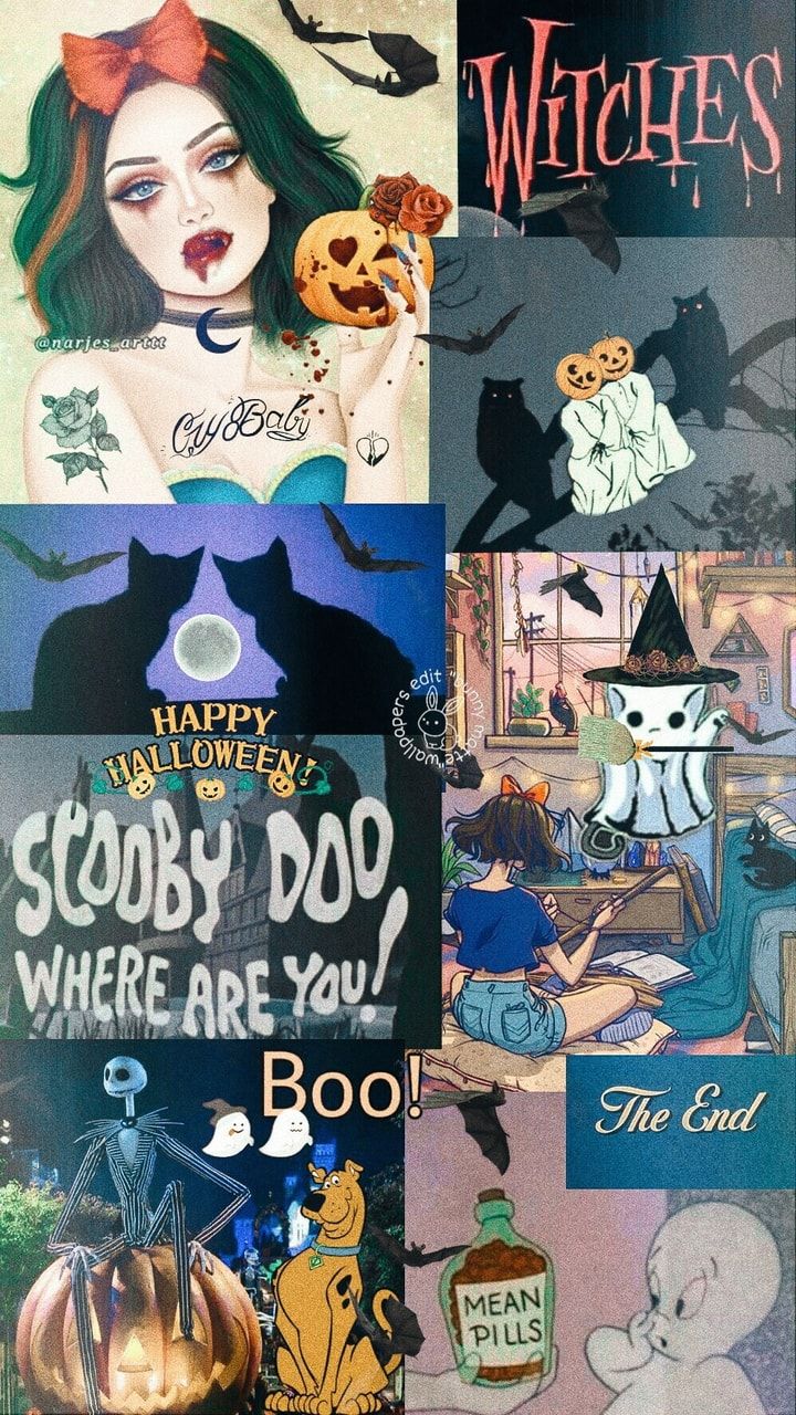 wallpaper, scooby doo, animation and pumpkin